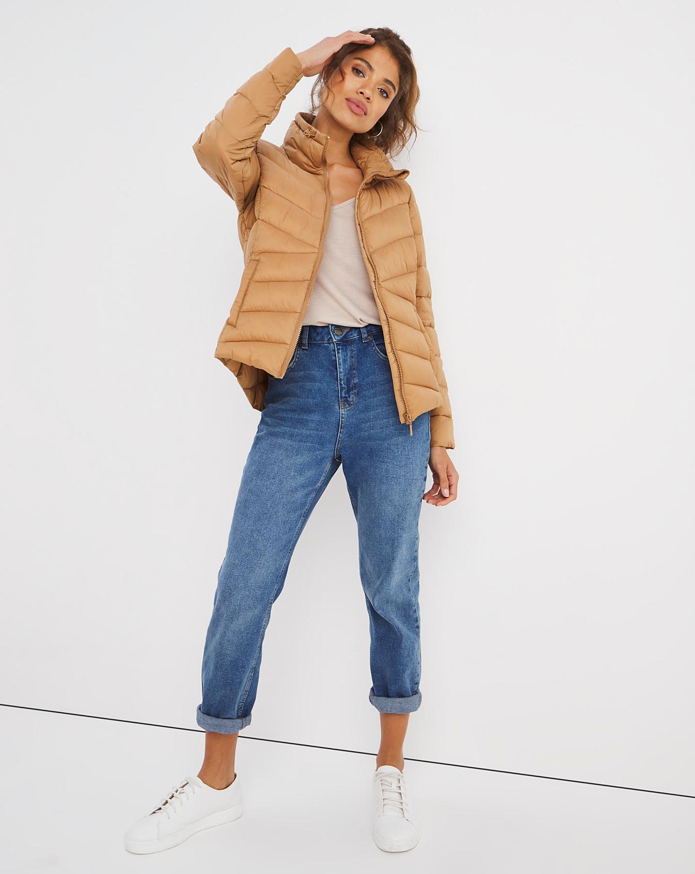Caramel Lightweight Short Puffer Jacket J D Williams