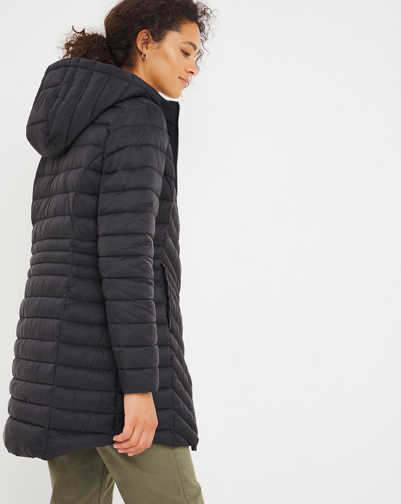 black puffer jacket mid length