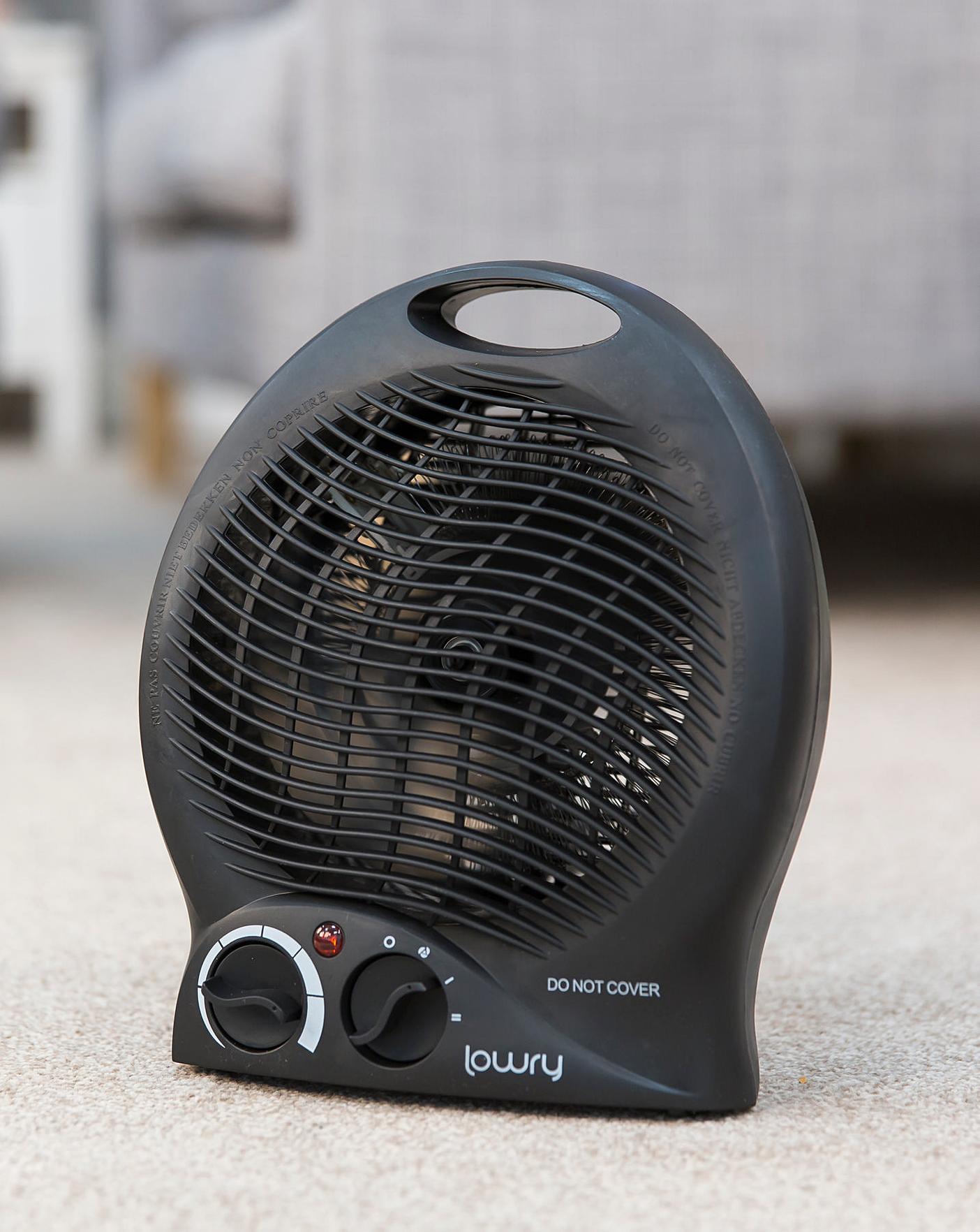 Lowry 2kW Upright Fan Heater | Home Lowry LUFH2005B Black Fan Heater | Home