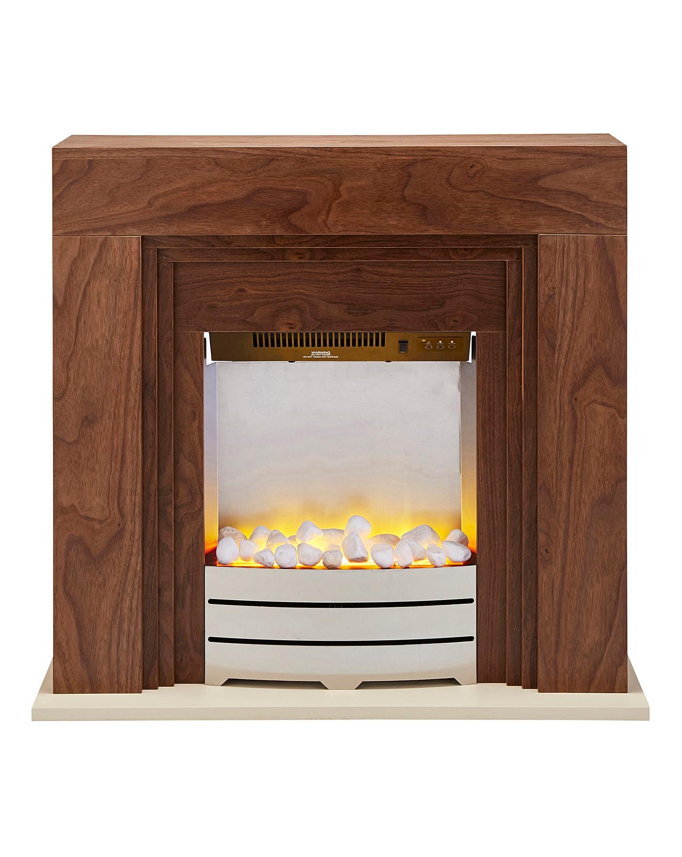 Beldray Wood Effect Electric Fire Suite Fashion World