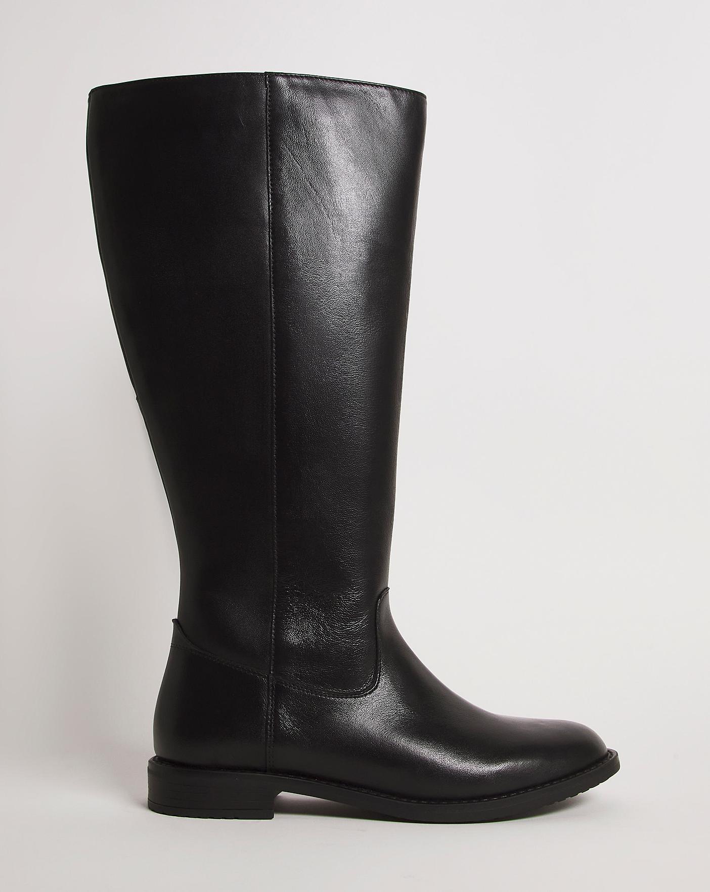 Leather High Leg Boot EEE Super Curvy | J D Williams