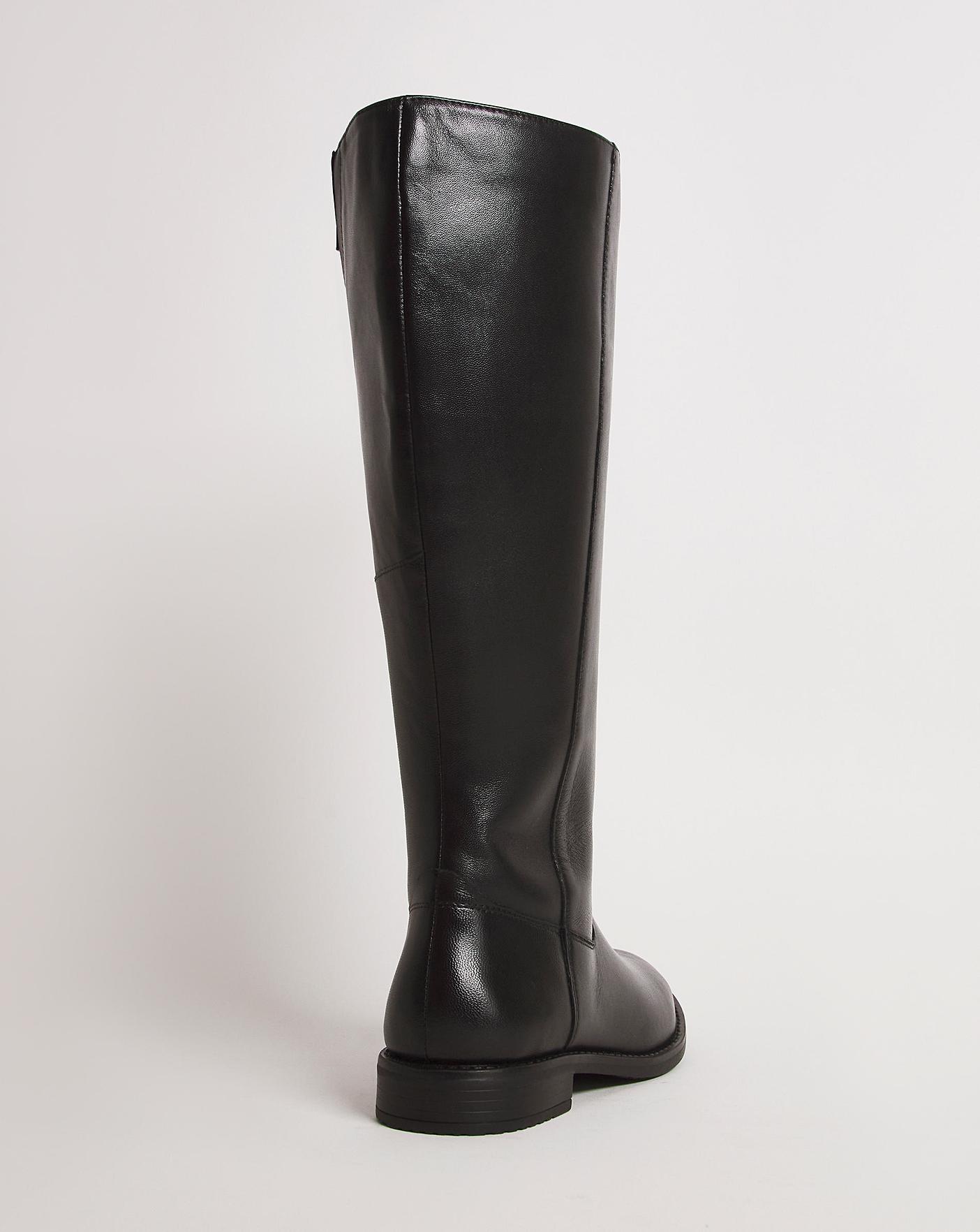 Leather High Leg Boot E Fit Super Curvy J D Williams