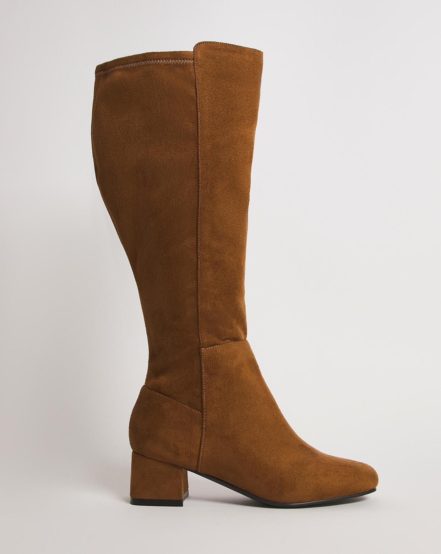 Block Heel High Leg Boot E Super Curvy J D Williams