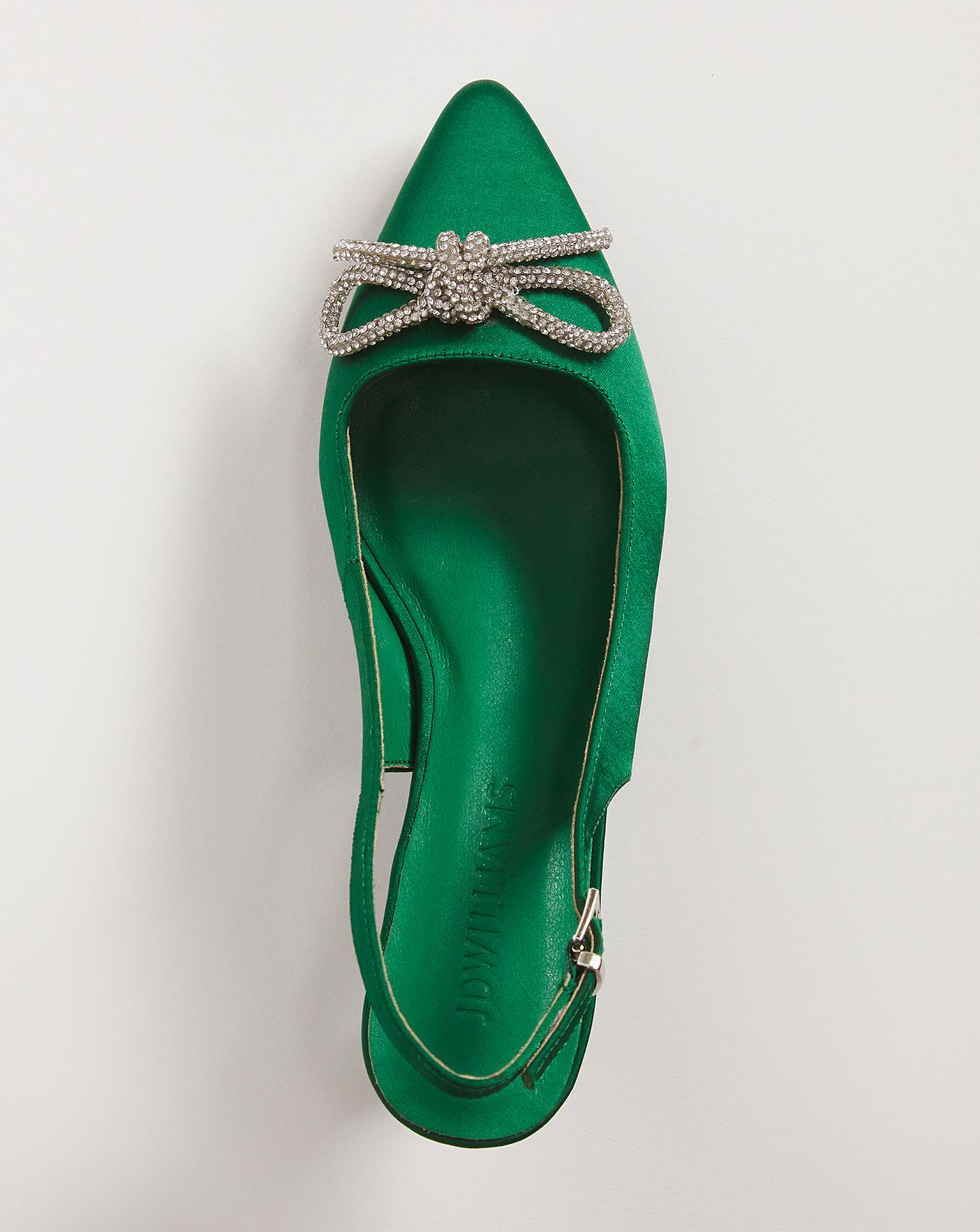 Satin Slingback with Bow Trim E Fit | Ambrose Wilson