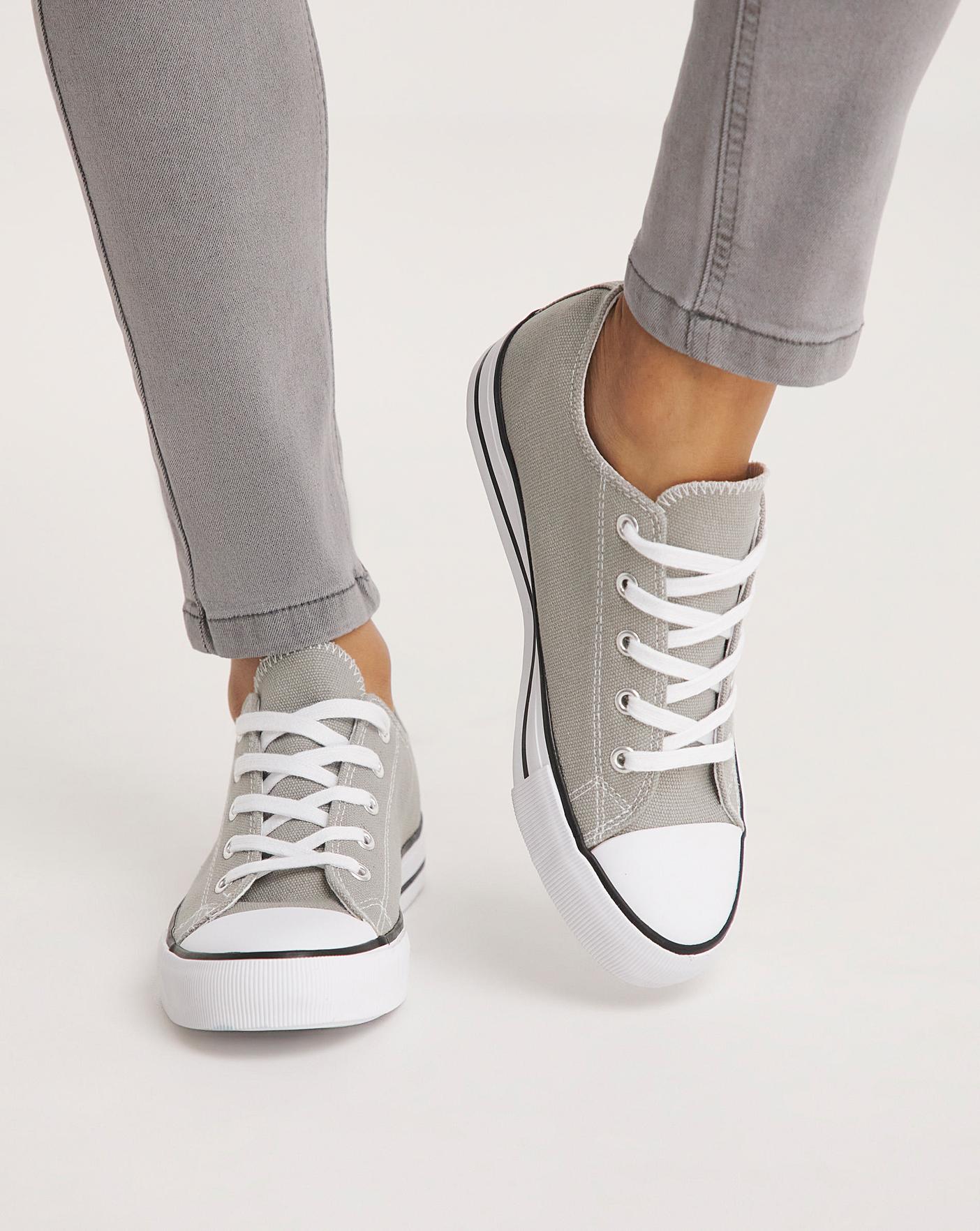 Grey canvas hot sale trainers