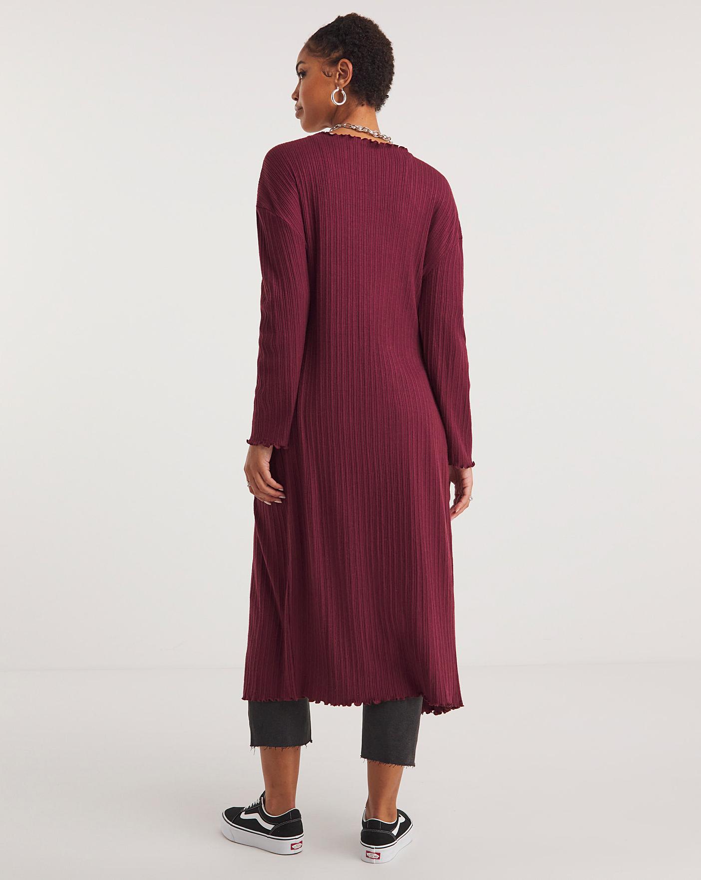 Burgundy longline cardigan best sale