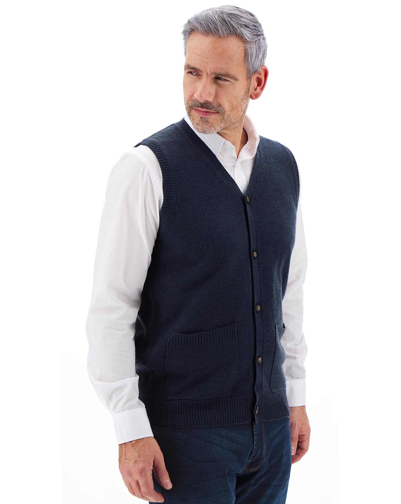 Button Front Knitted Waistcoat | Premier Man