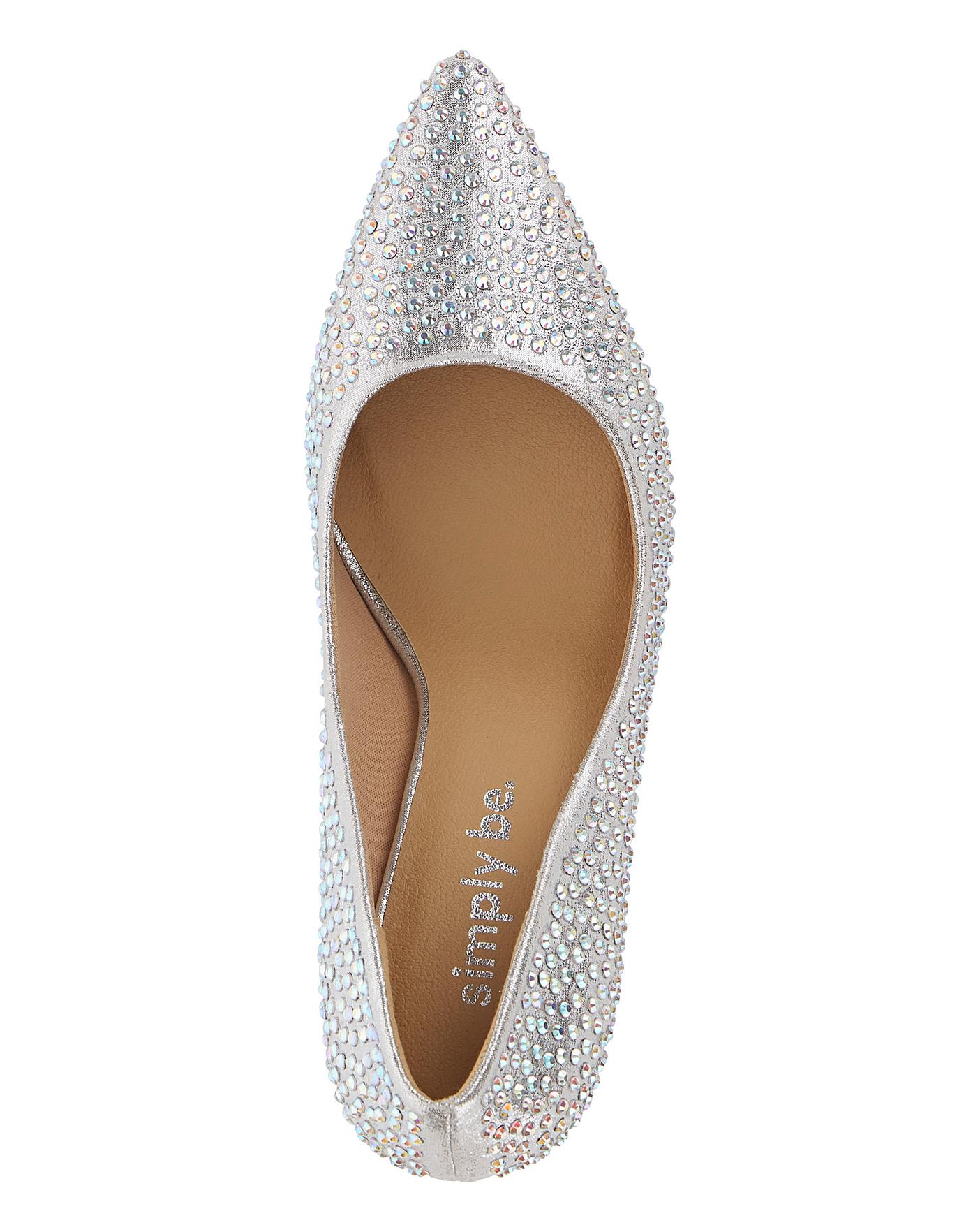Venus Glitzy Court Shoe Extra Wide Fit | Simply Be