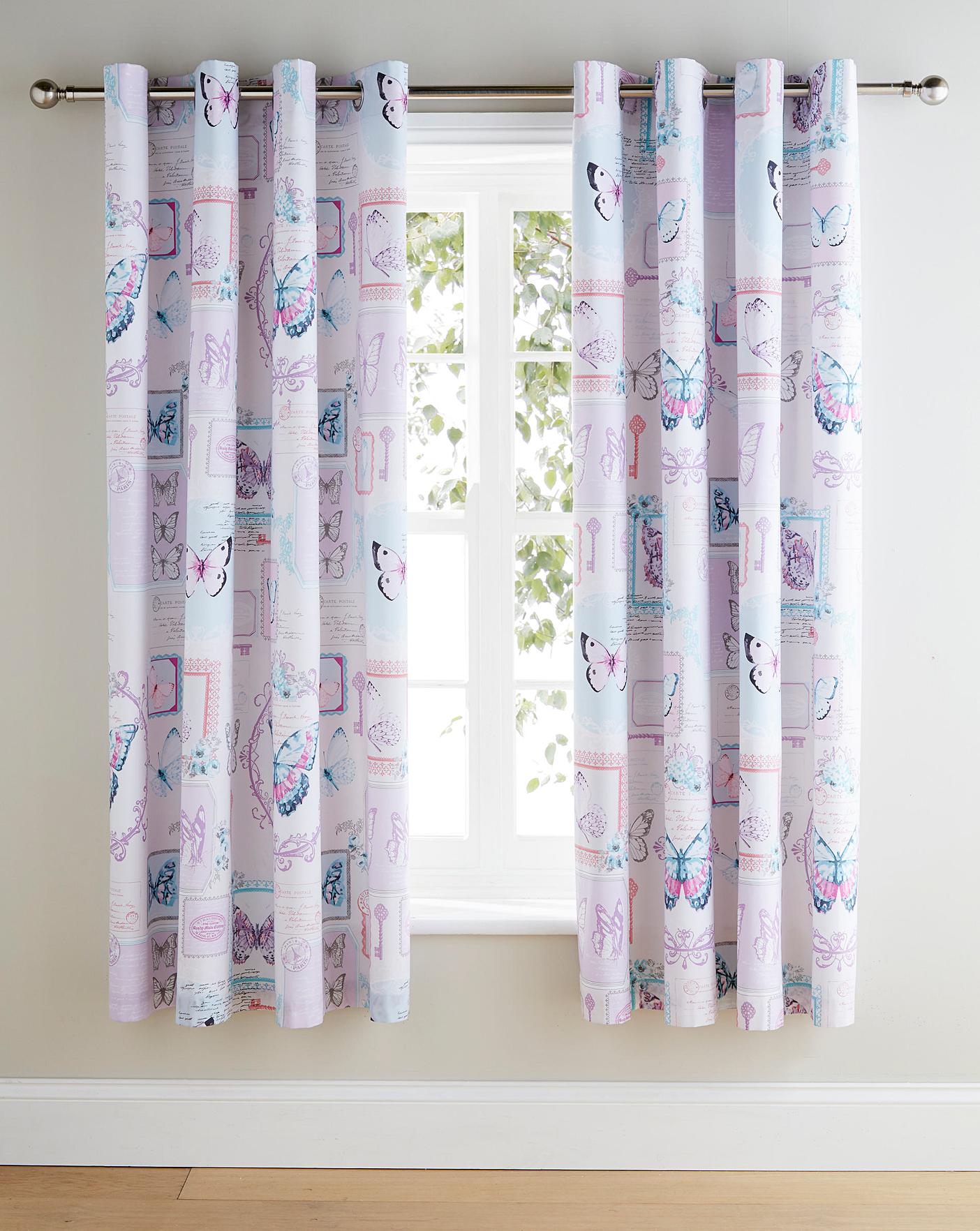 Nola Printed Lined Eyelet Curtains Marisota