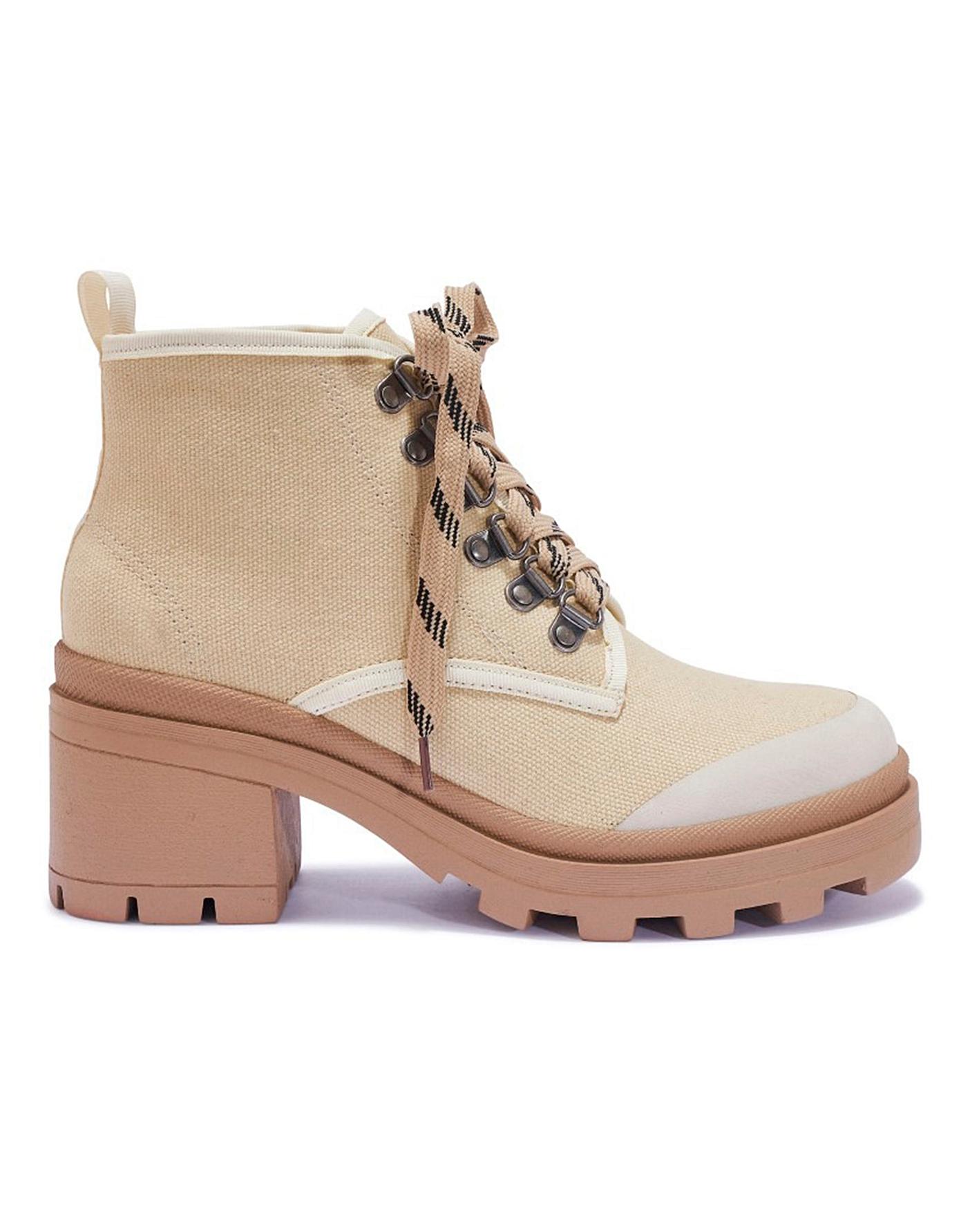 Block Heel Lace Up Boot Standard Fit 