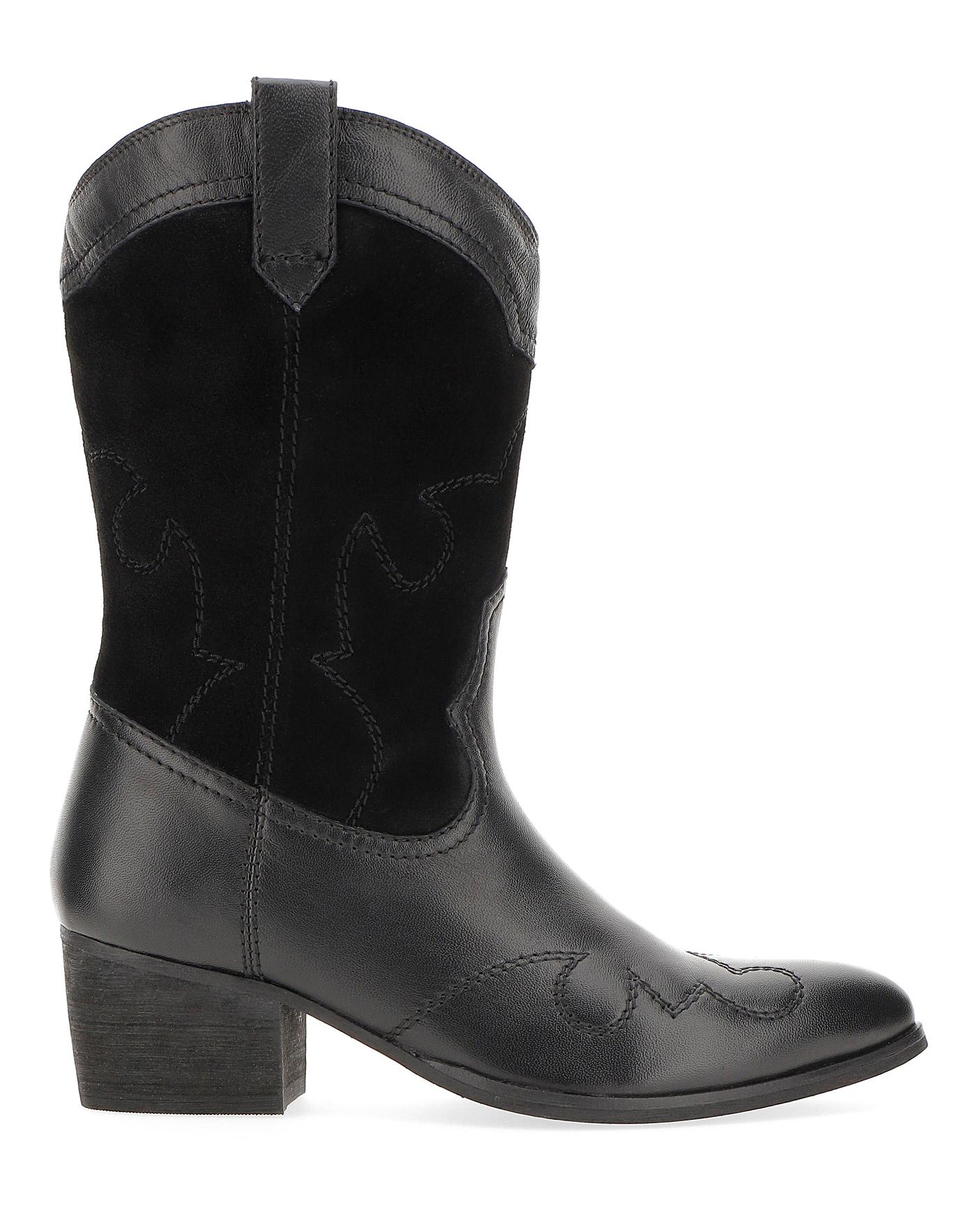 Azalea Leather Western Boots Extra Wide 