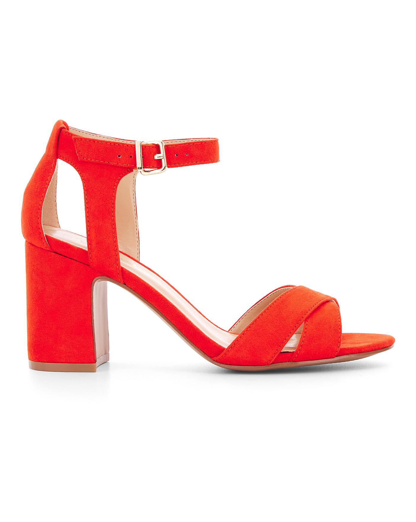 red block heels wide fit