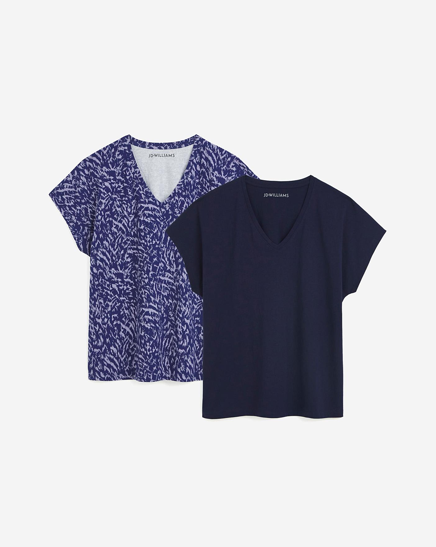Levi's dames 2-Pack V-Neck Tee, Caviar / White, S
