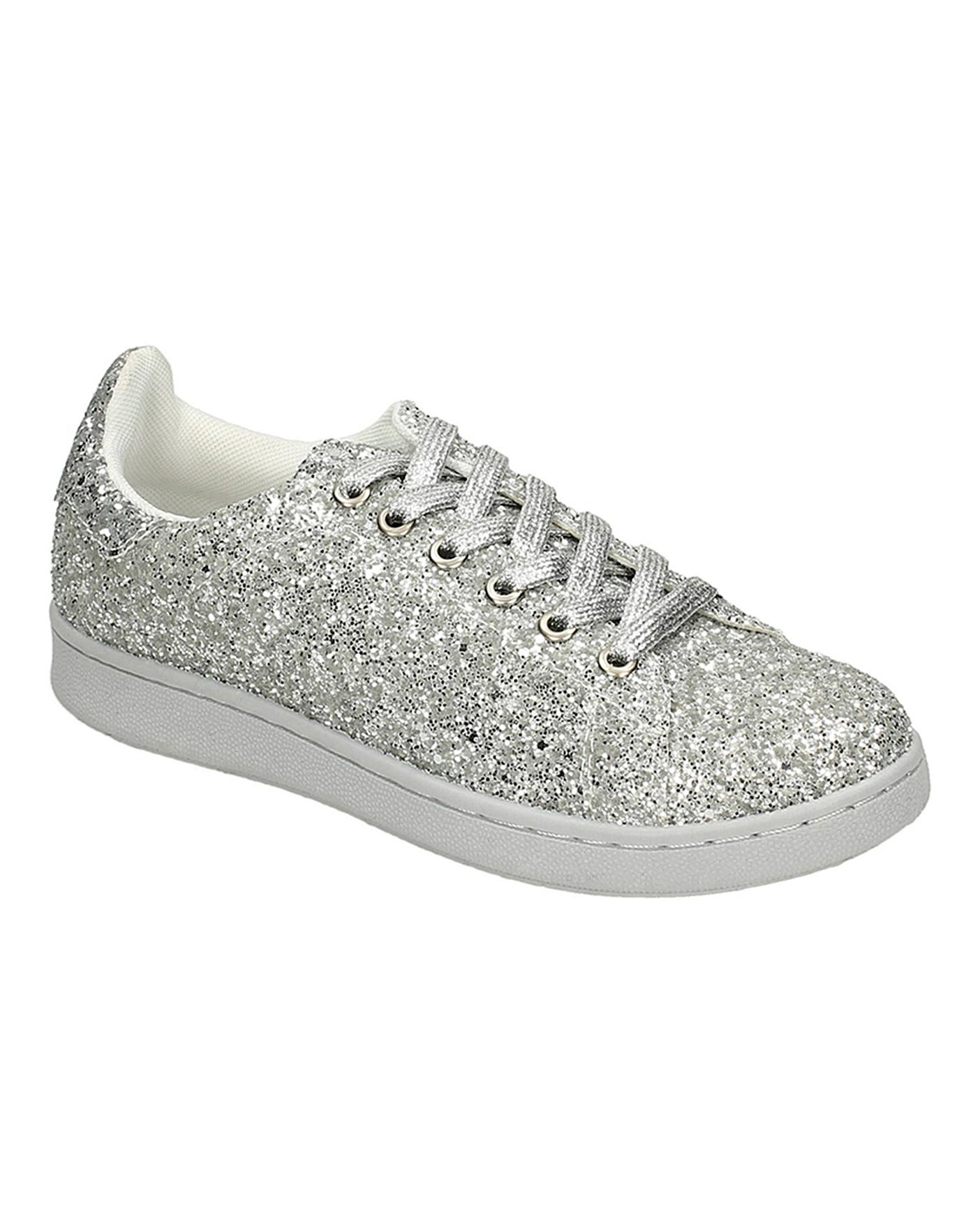 wide fit glitter trainers