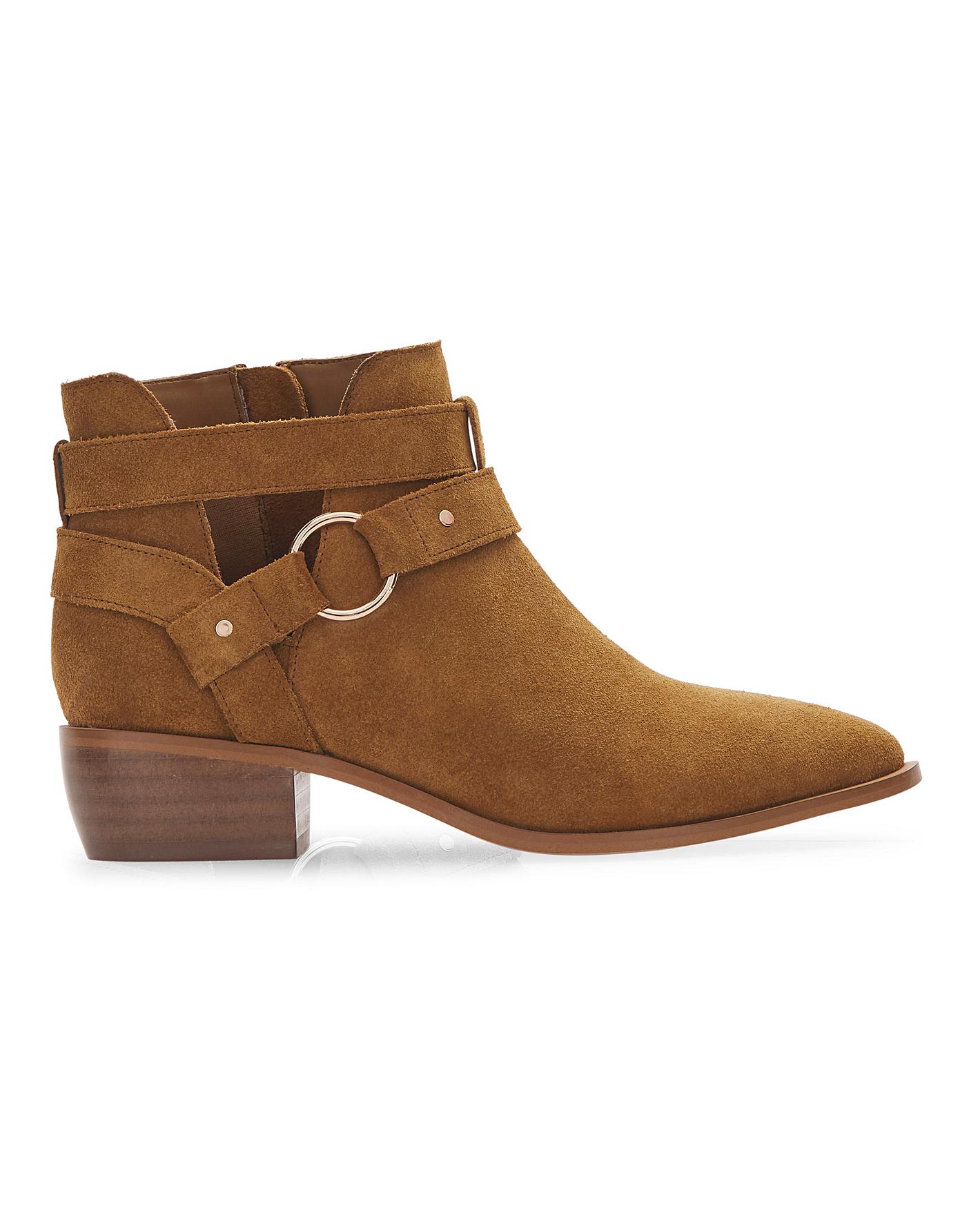 suede wide fit ankle boots