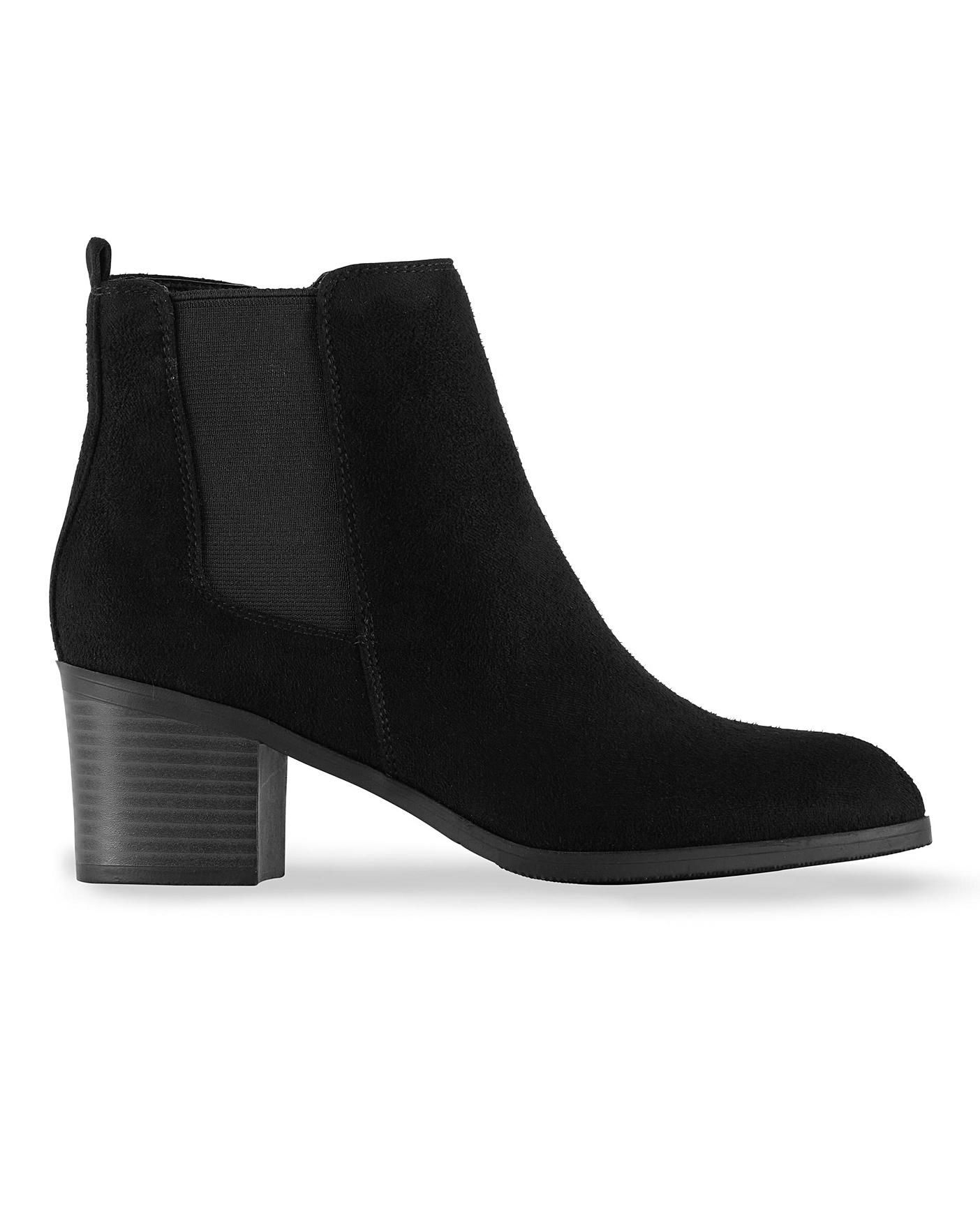 black heeled boots wide fit