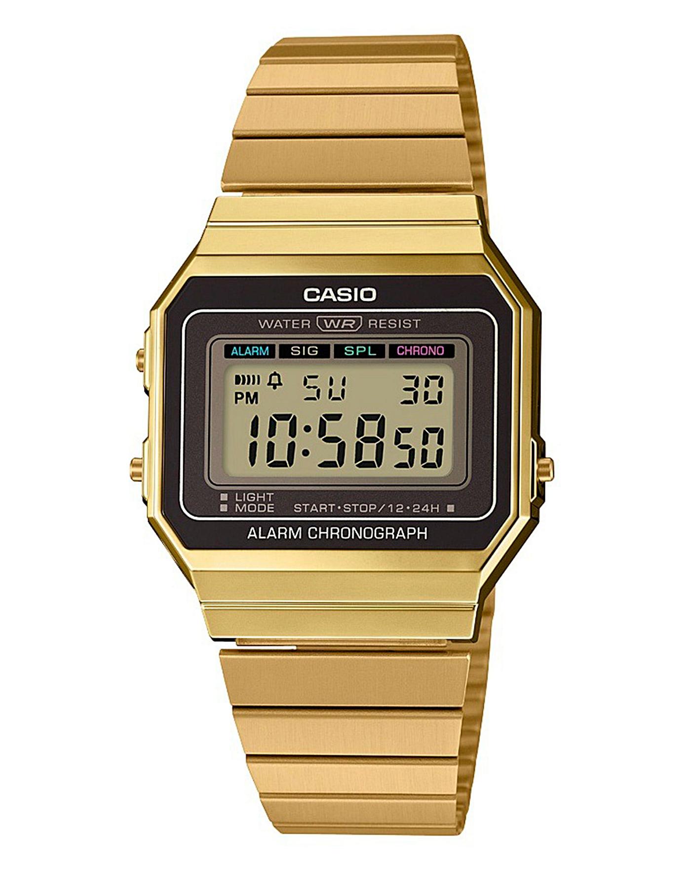 casio retro black gold