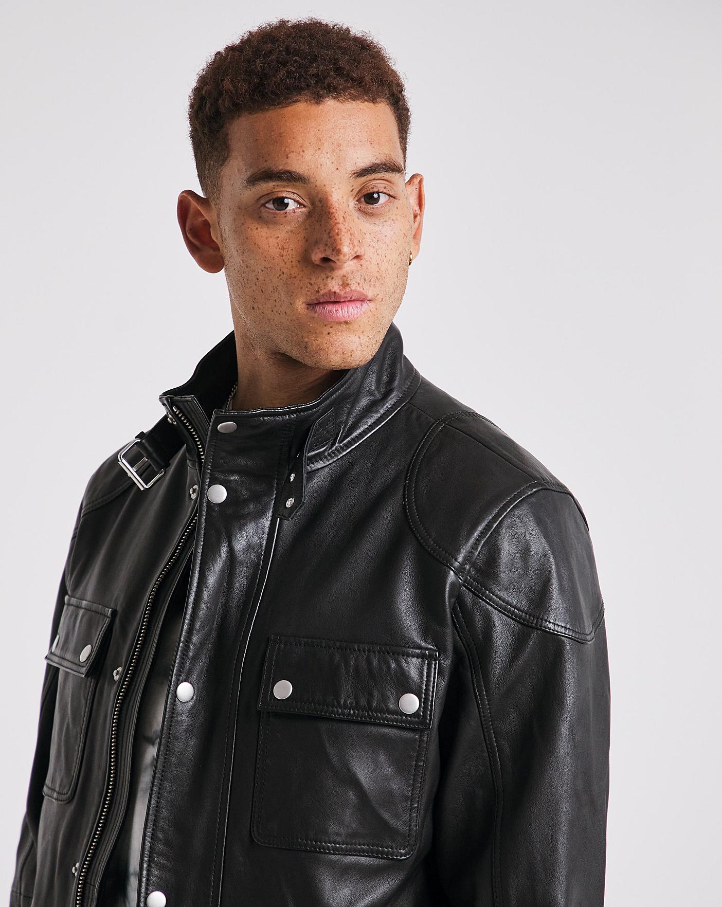 Black 4 Pocket Leather Jacket