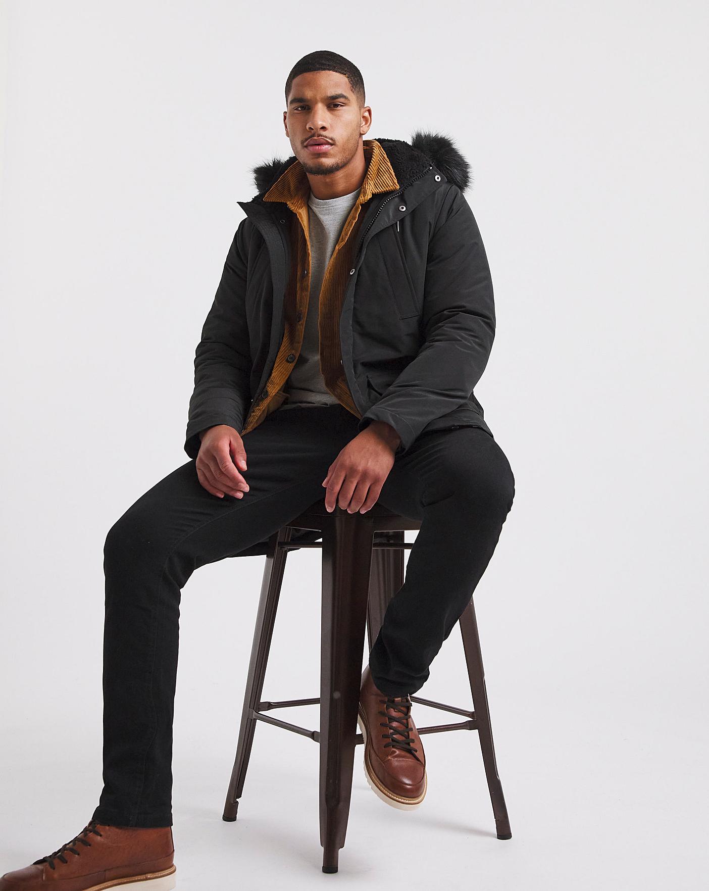 Black Hooded Premium Parka J D Williams