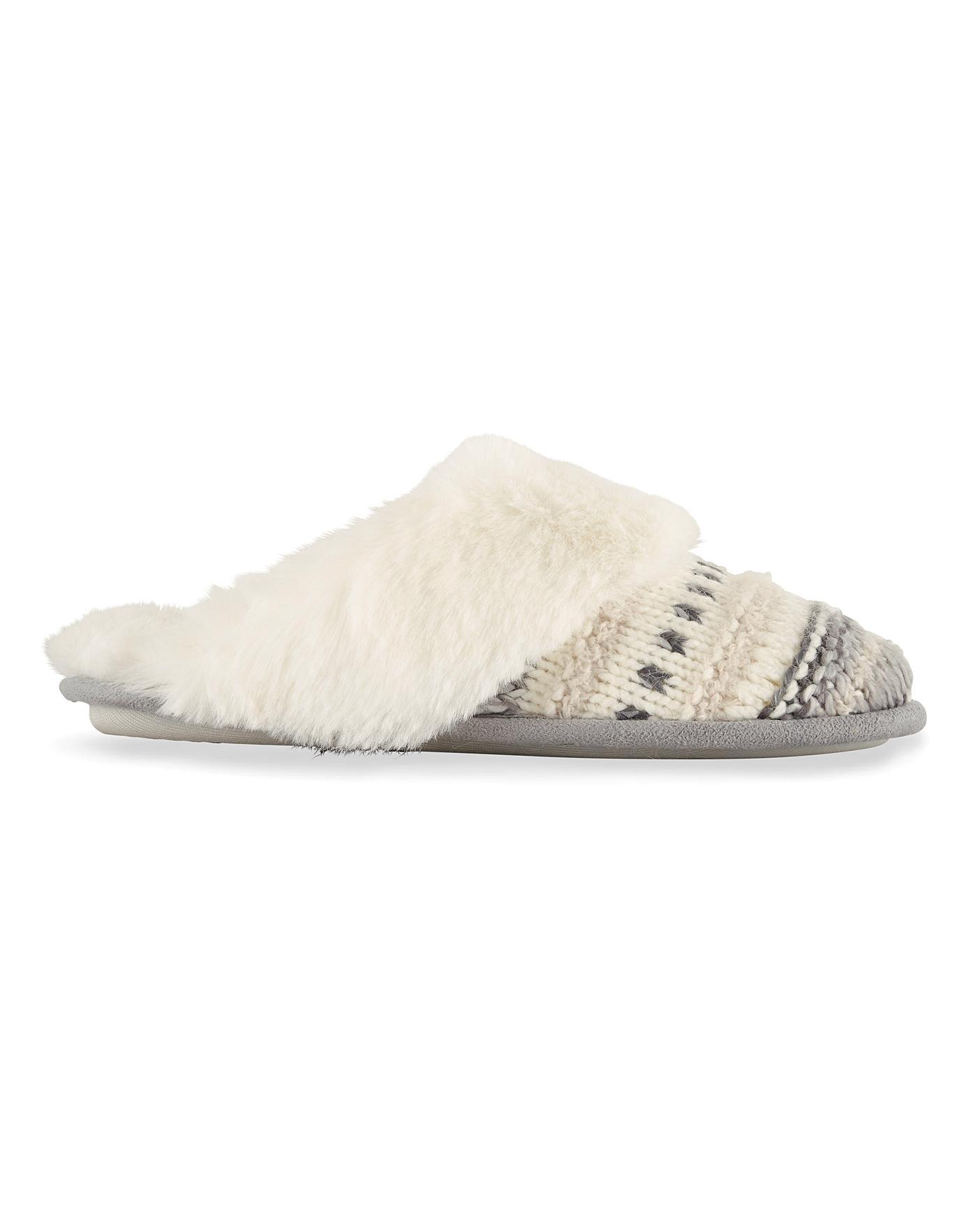 Lisa Knitted Mule Slippers Wide Fit | J 