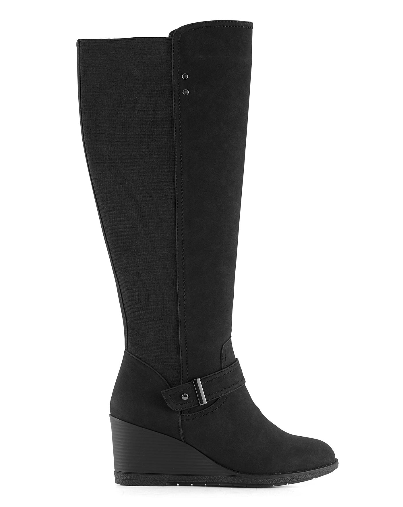 wedge boots wide fit