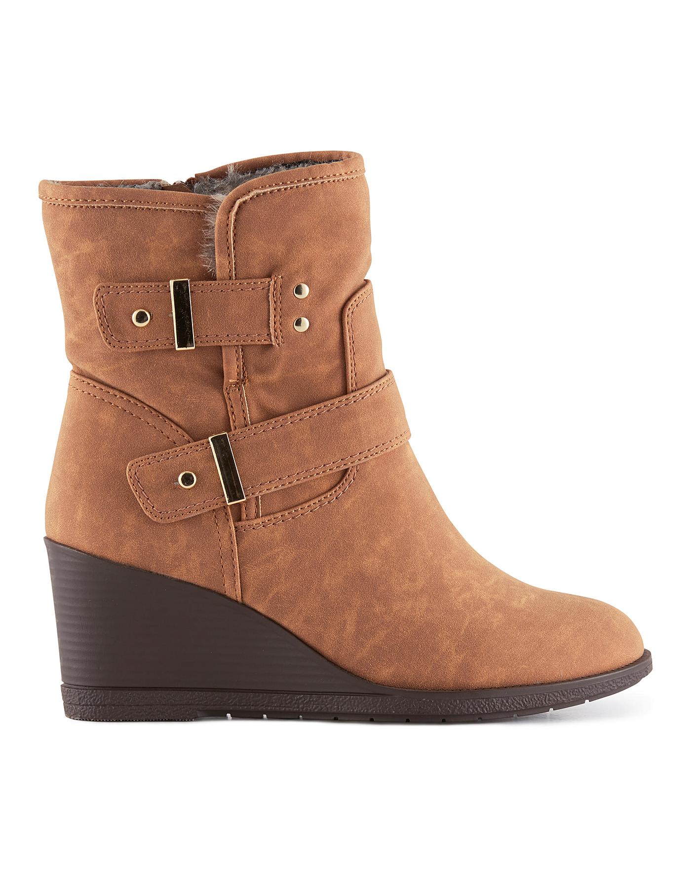 wedge boots wide fit