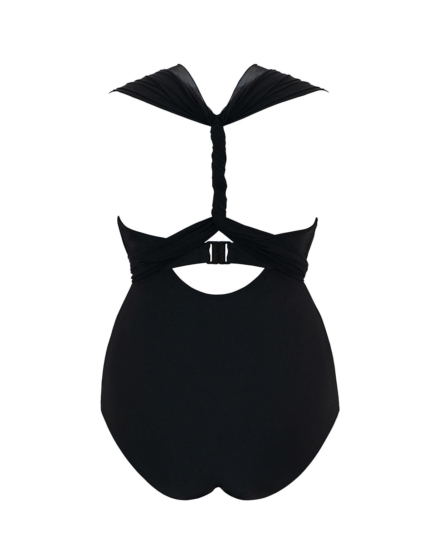 curvy kate wrapsody black bandeau swimsuit