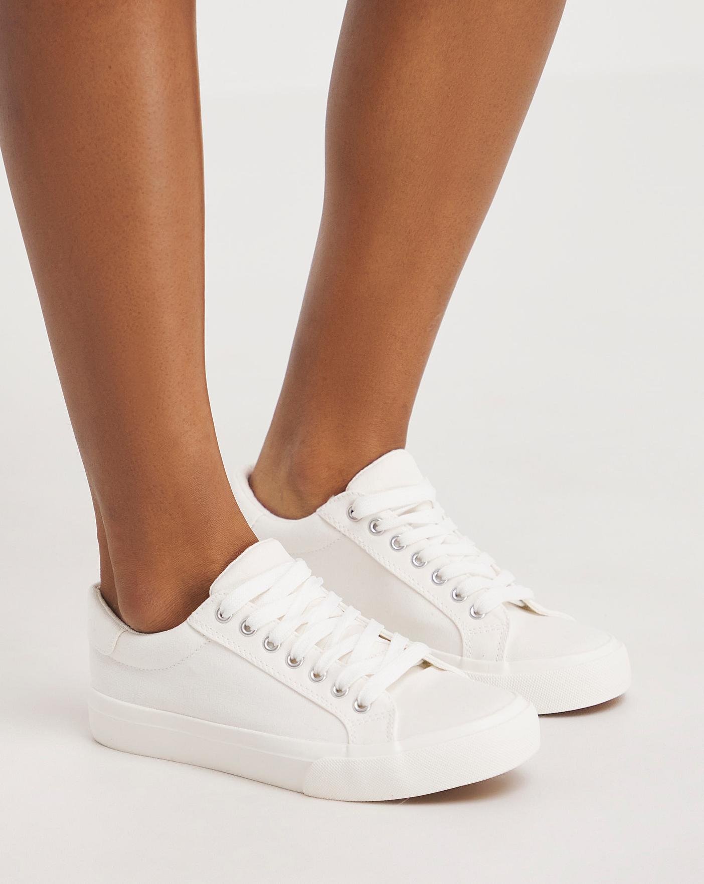 White lace up sales pumps