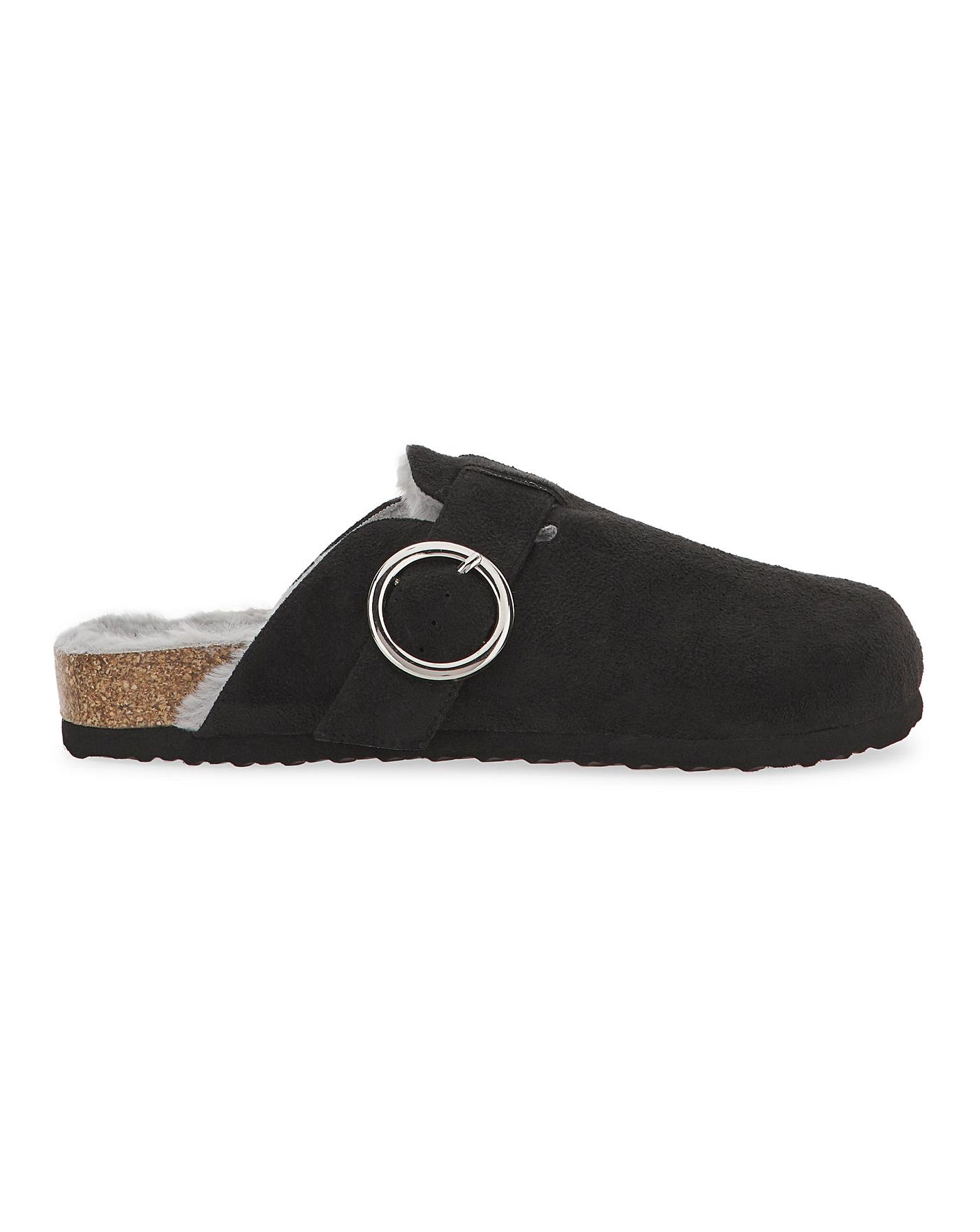 wide fit fluffy slippers