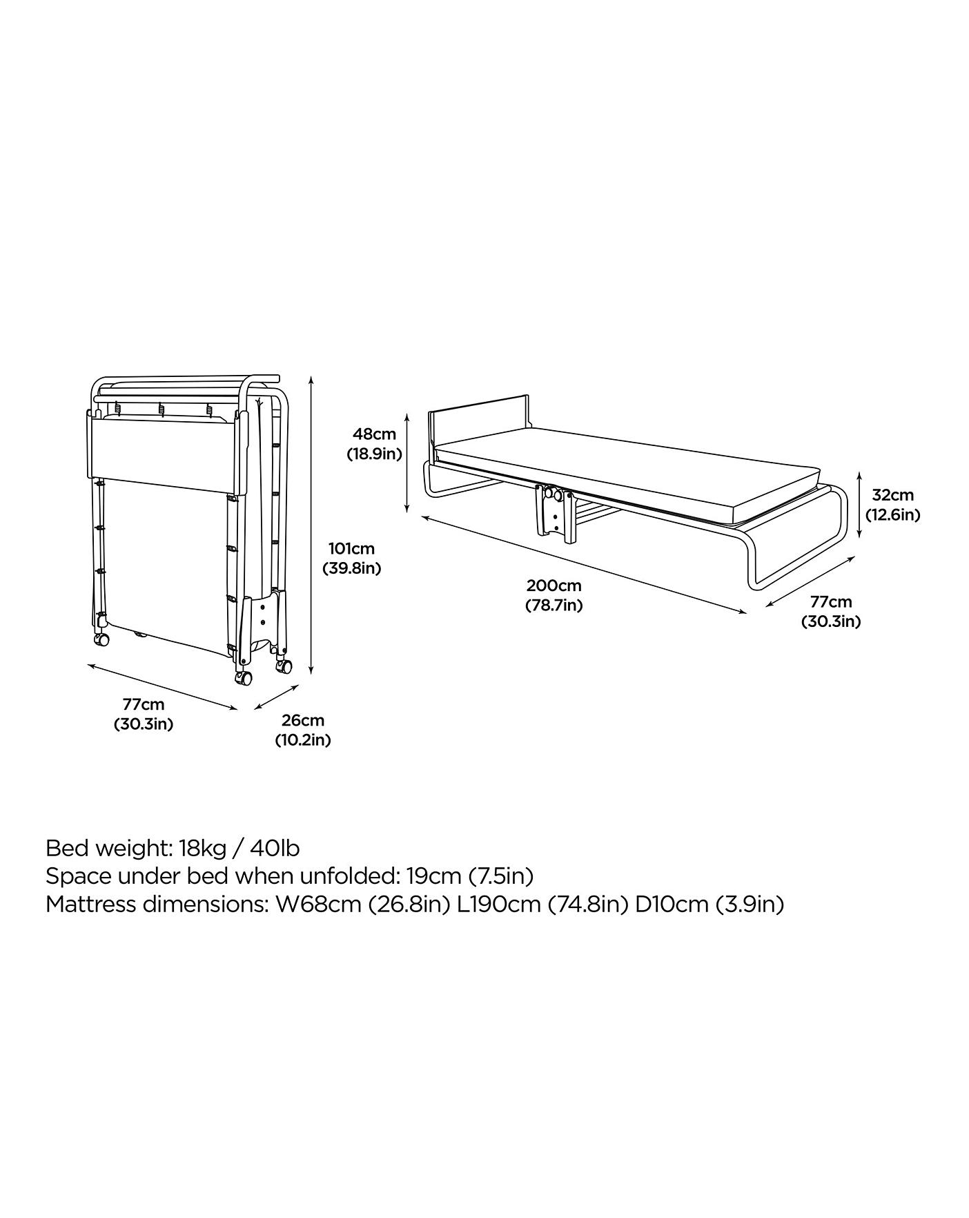JAYBE Folding bed eFibre Mattress Marisota
