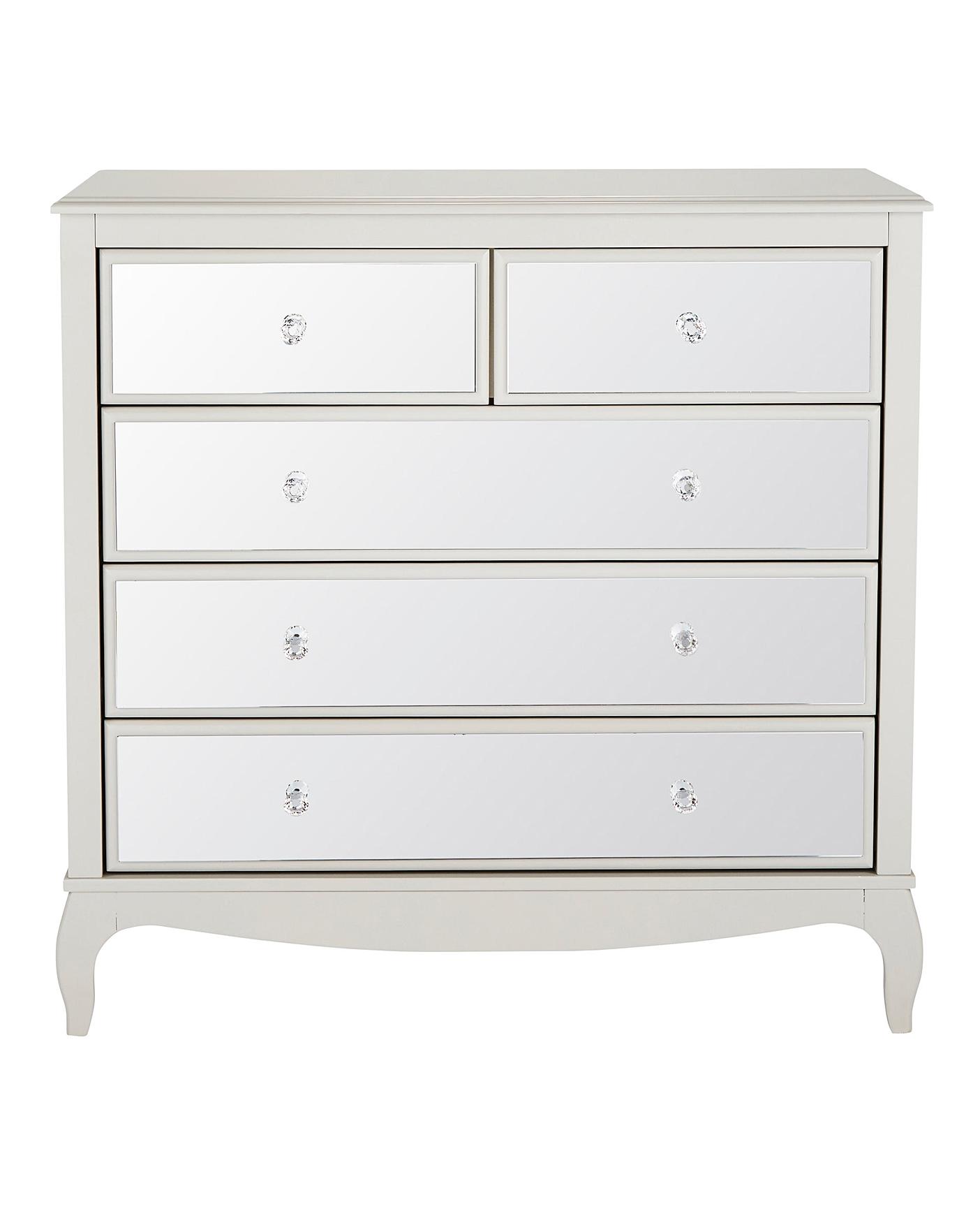 Elise Mirrored 3 And 2 Drawer Chest Elise Mirrored 3 And 2 Drawer Chest