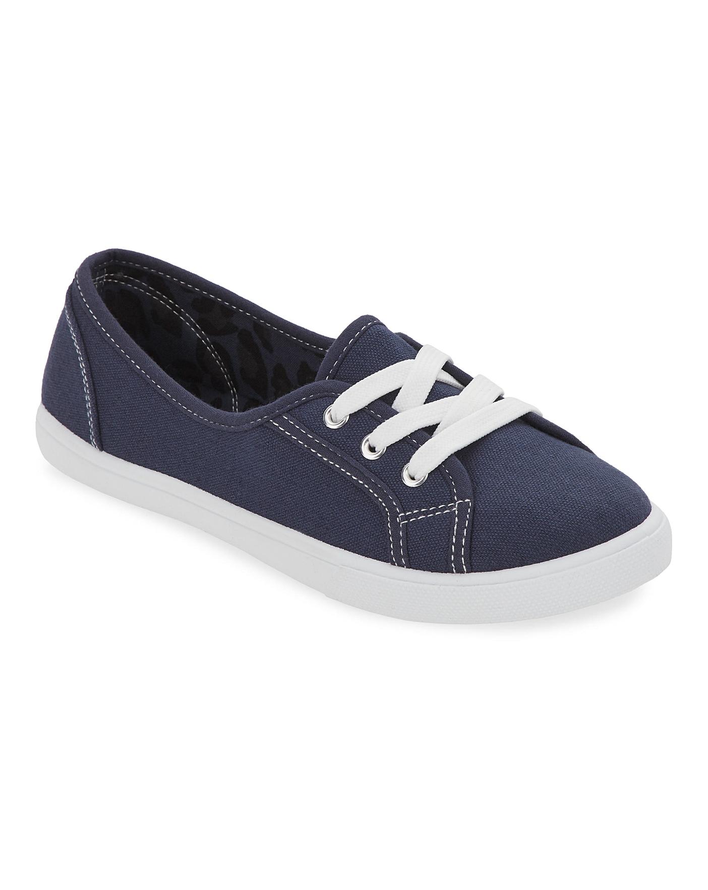 Classic Lace Up Plimsolls Wide Fit | Ambrose Wilson