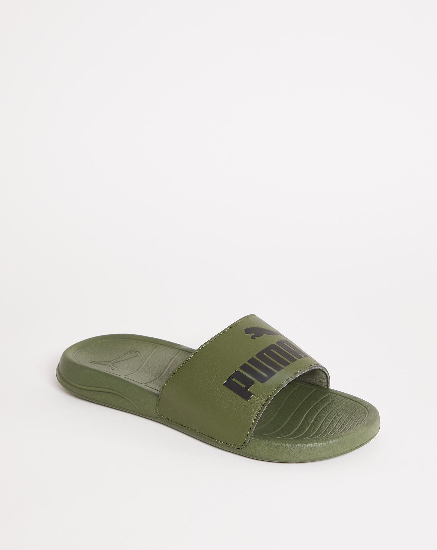 Olive green puma online slides