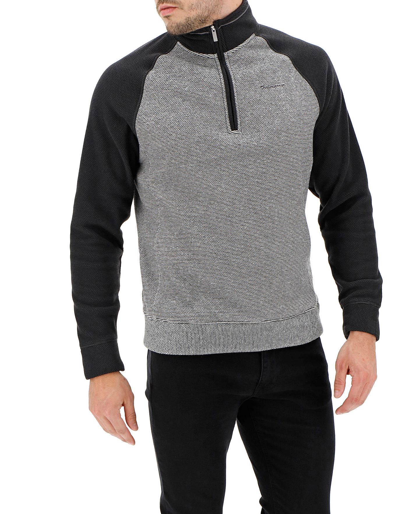 grey half zip fleece