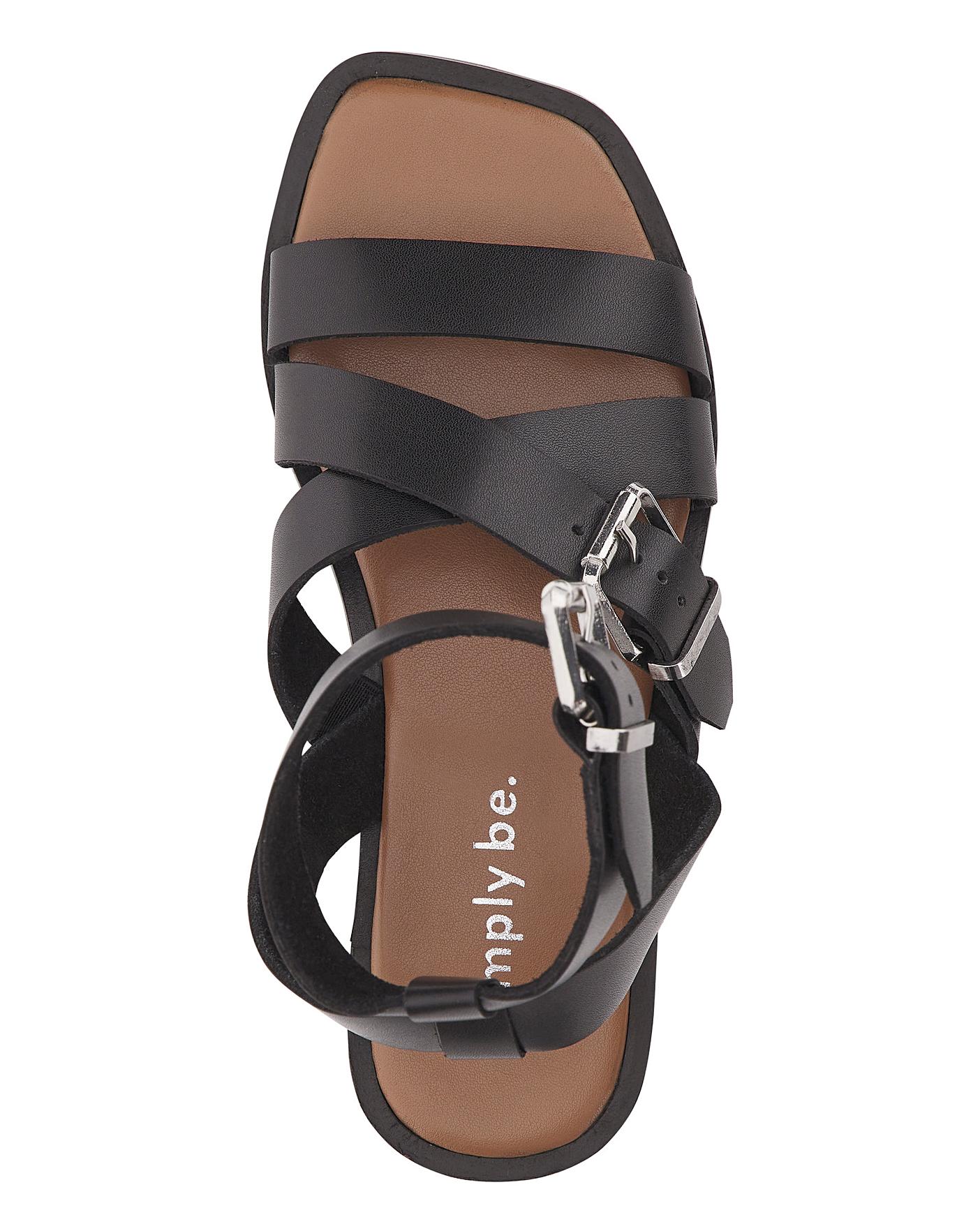 Leather Sandals Extra Wide Fit | Simply Be