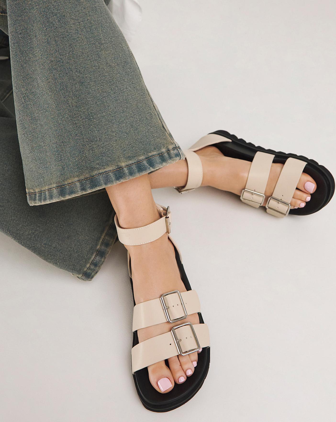 Double strap sandals online