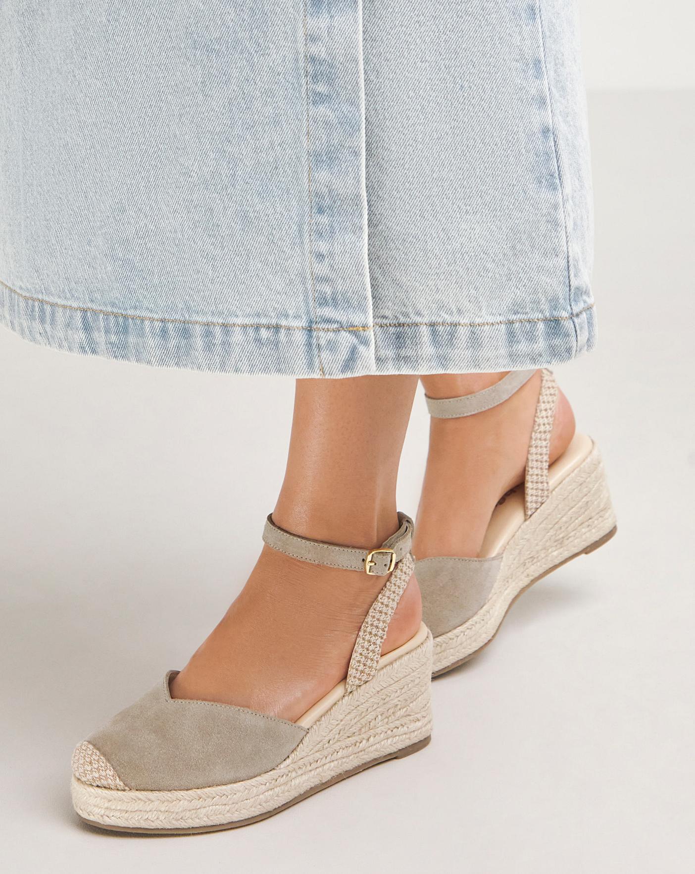 Closed Toe Ankle Tie Espadrille Wide Fashion World