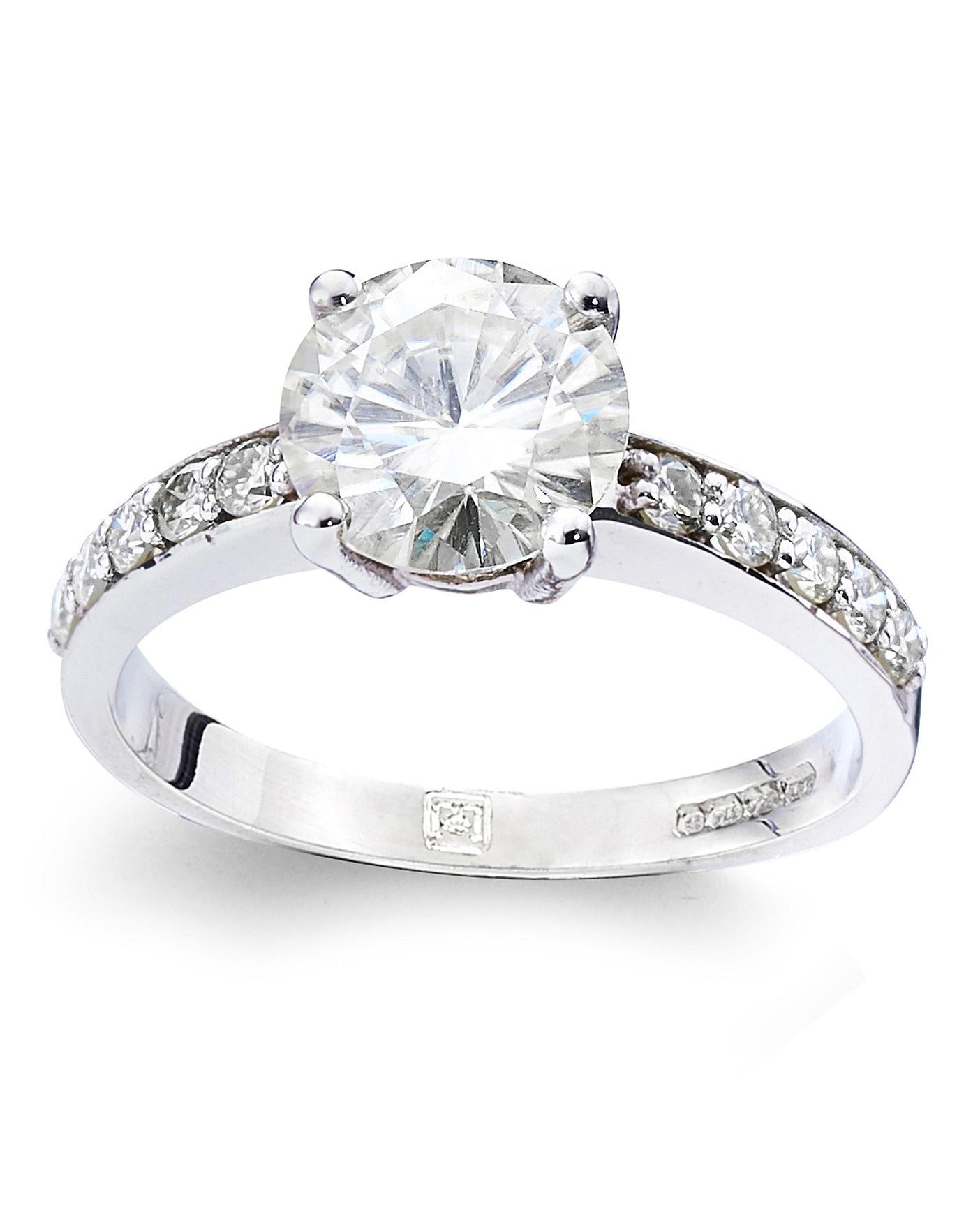 2ct moissanite solitaire ring