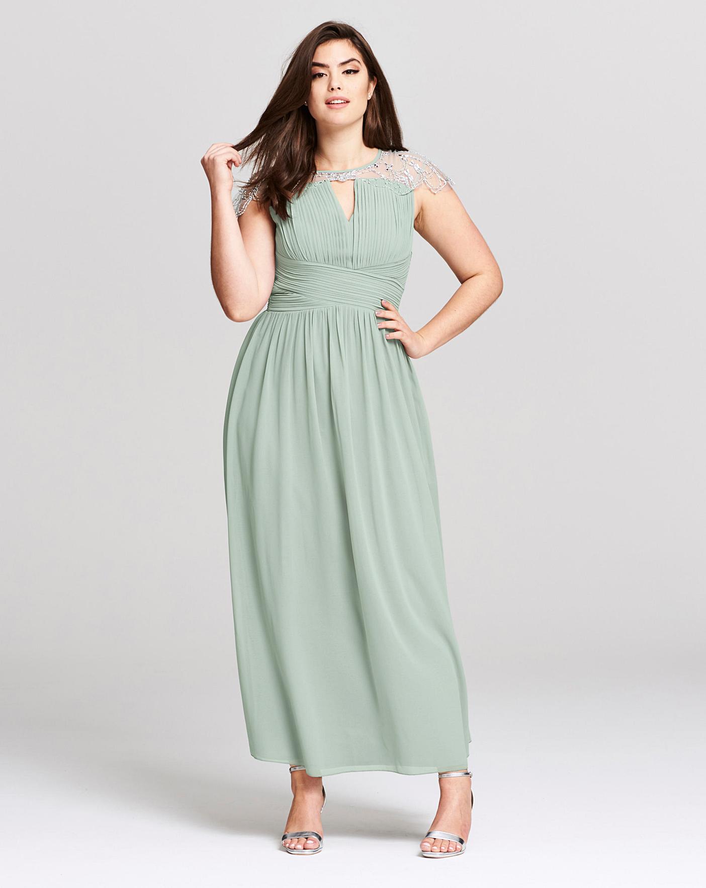 little mistress waterlily embellished maxi