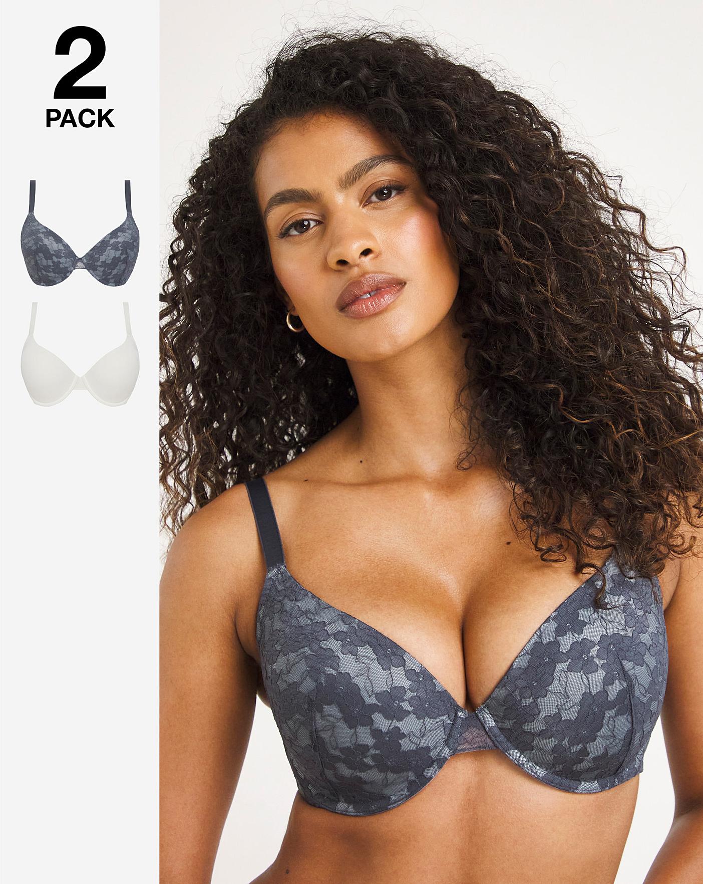 Buy Black Recycled Lace Full Cup Bra 40C, Bras