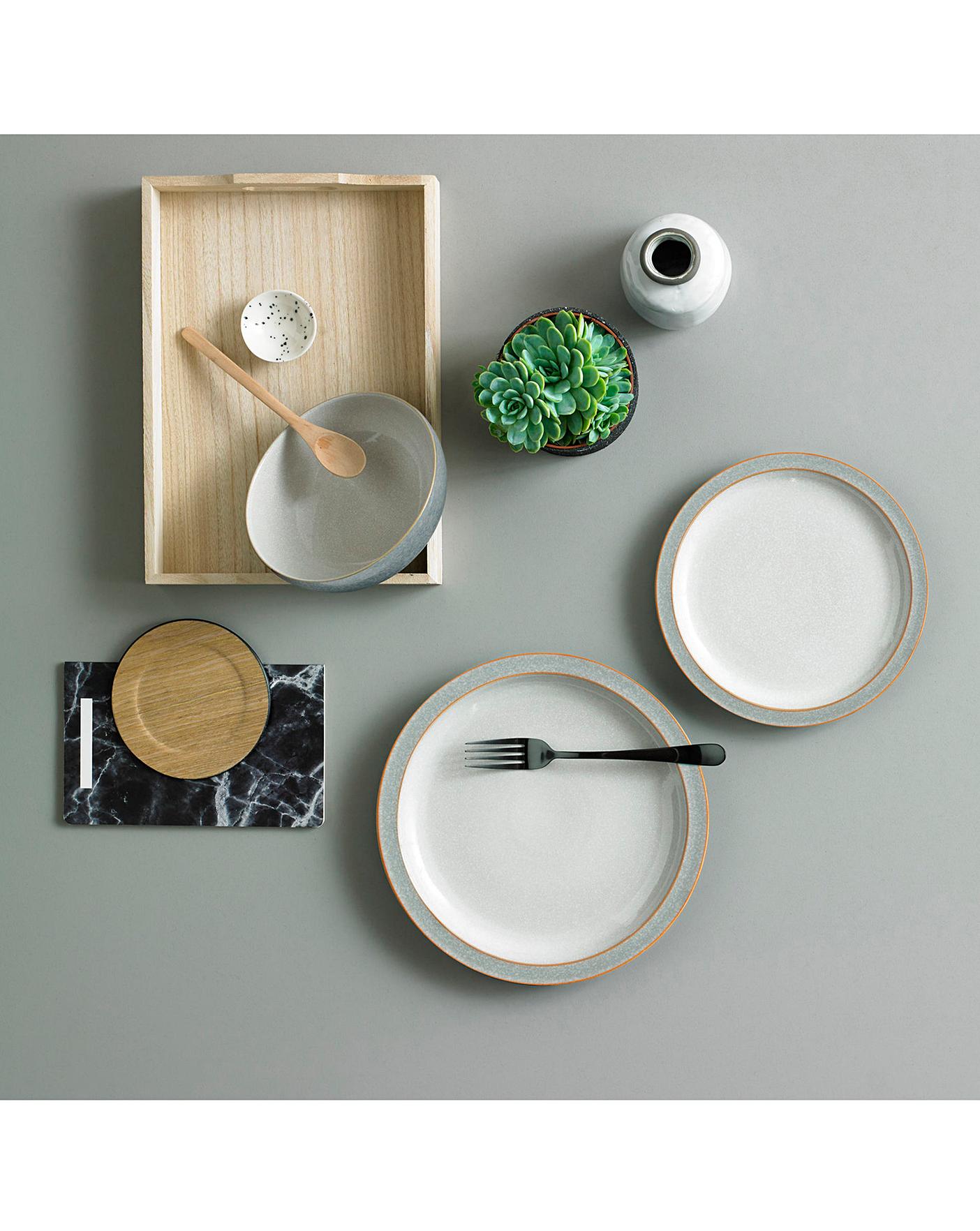 Denby Elements 12 Piece Dinner Set Grey J D Williams