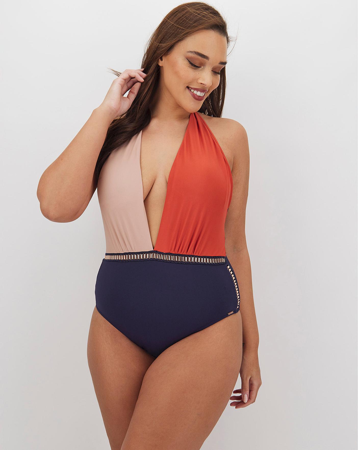 figleaves colour block swimsuit