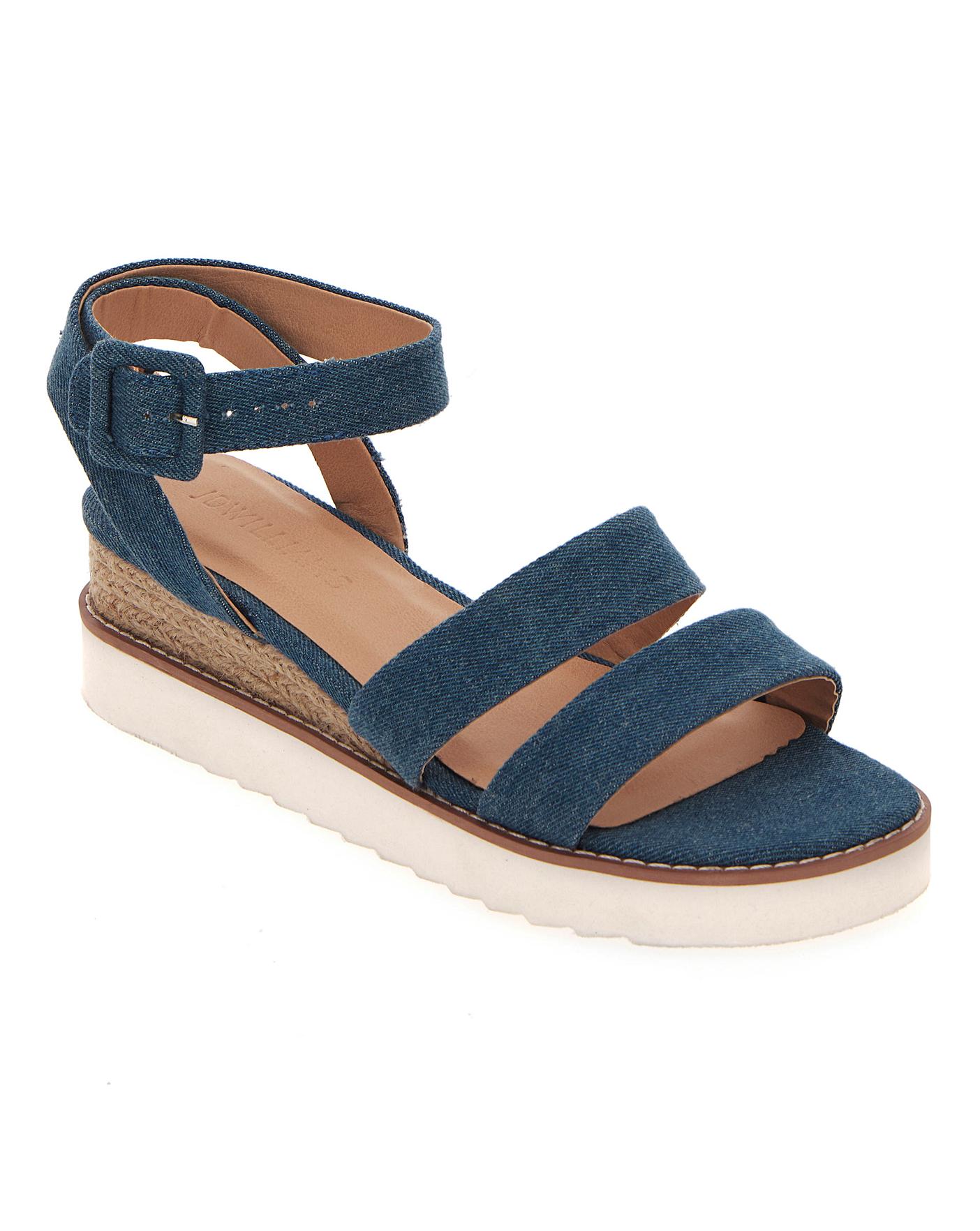 Twin Strap Wedge Sandals E Fit | J D Williams
