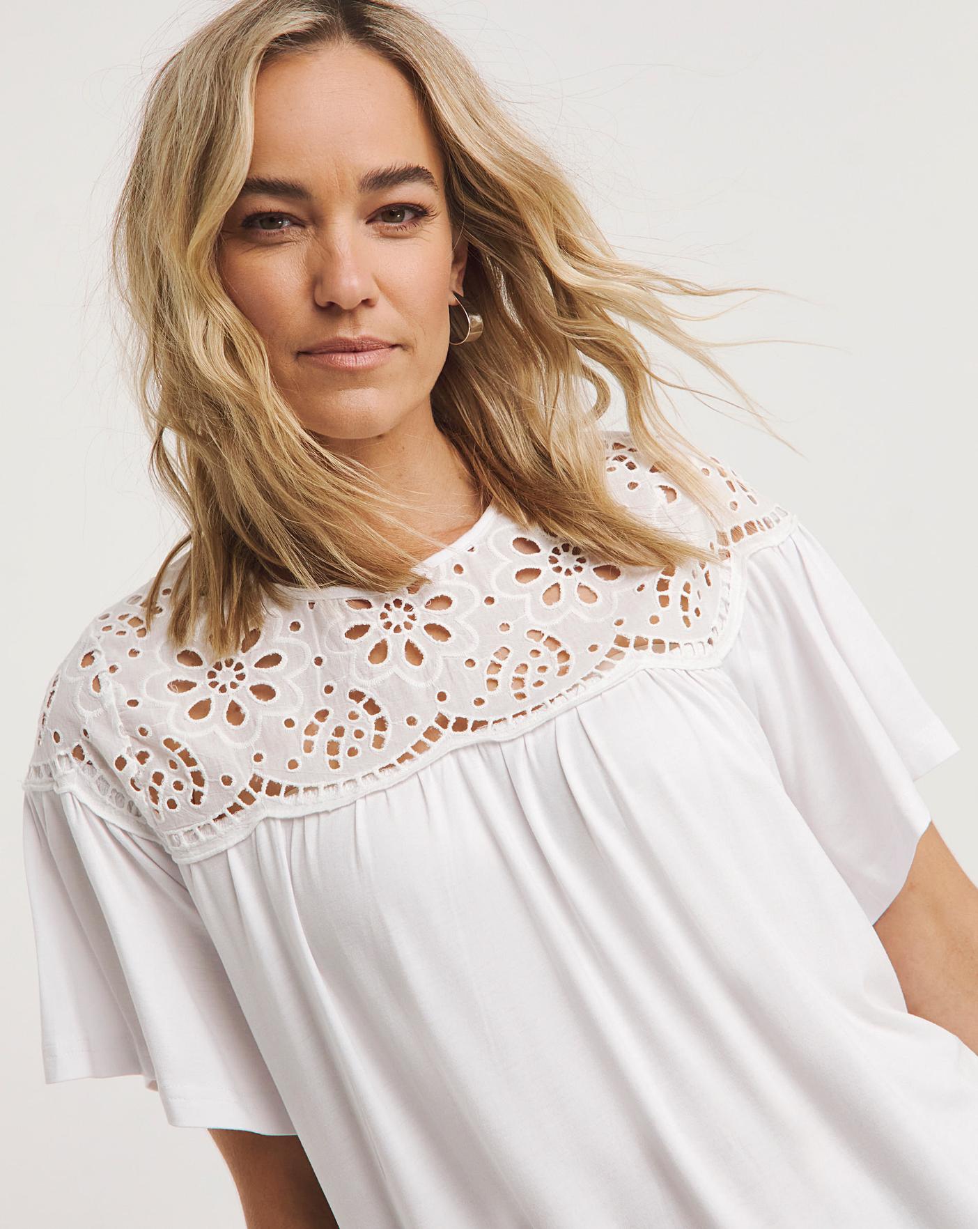 White Angel Sleeve Longline Top Ambrose Wilson