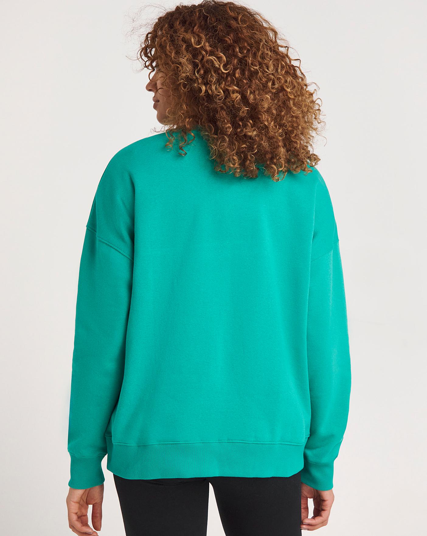 Turquoise crew neck sweatshirt sale