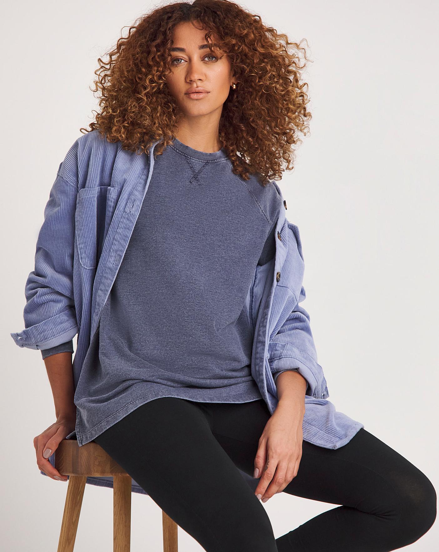 Longline crew neck sweatshirt best sale