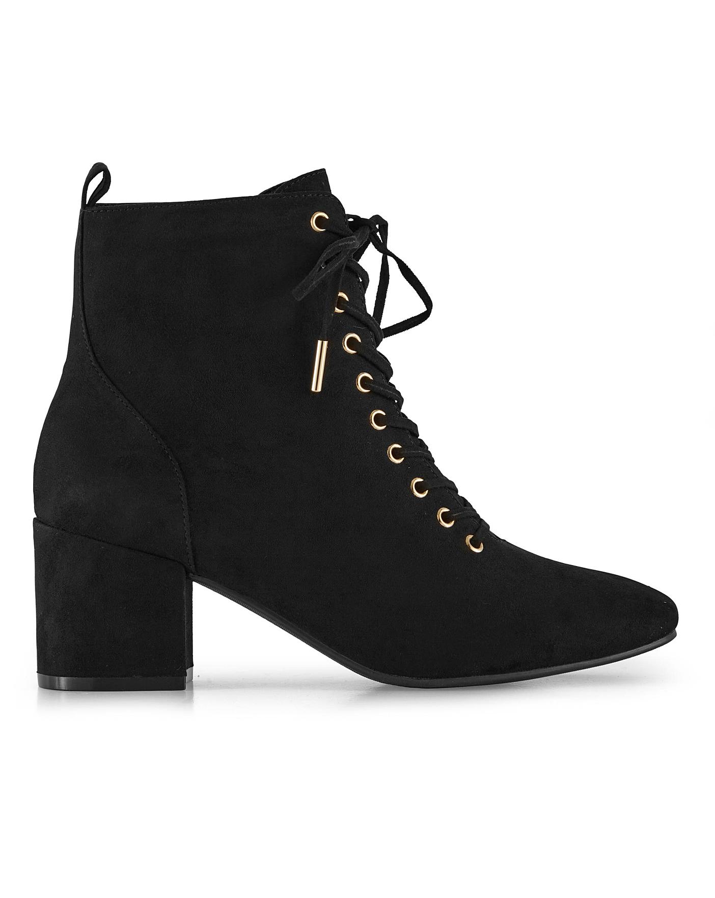 lace up block heel boots