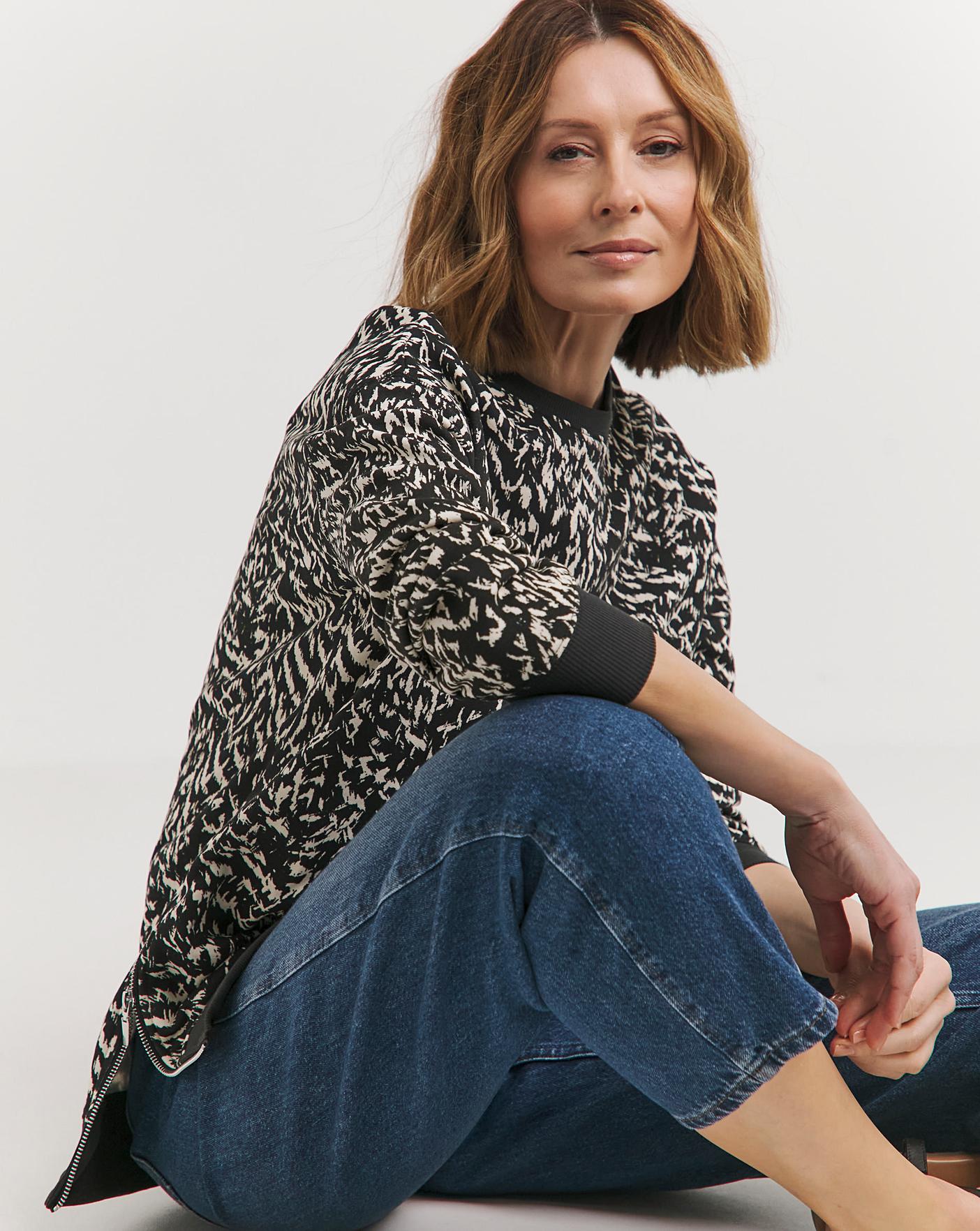 Animal Print Longline Sweatshirt Ambrose Wilson