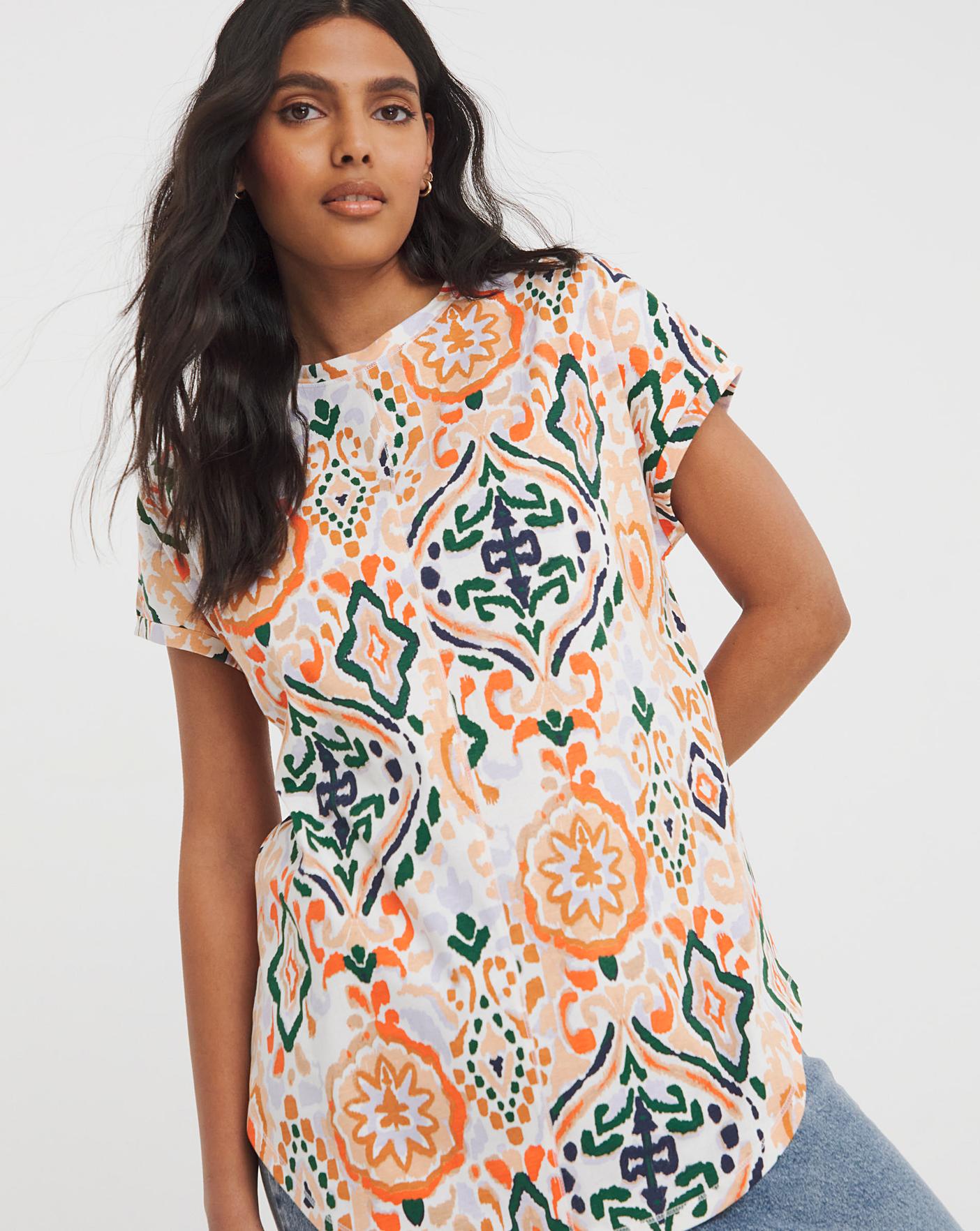 Printed Short Sleeve Longline Top | Premier Man