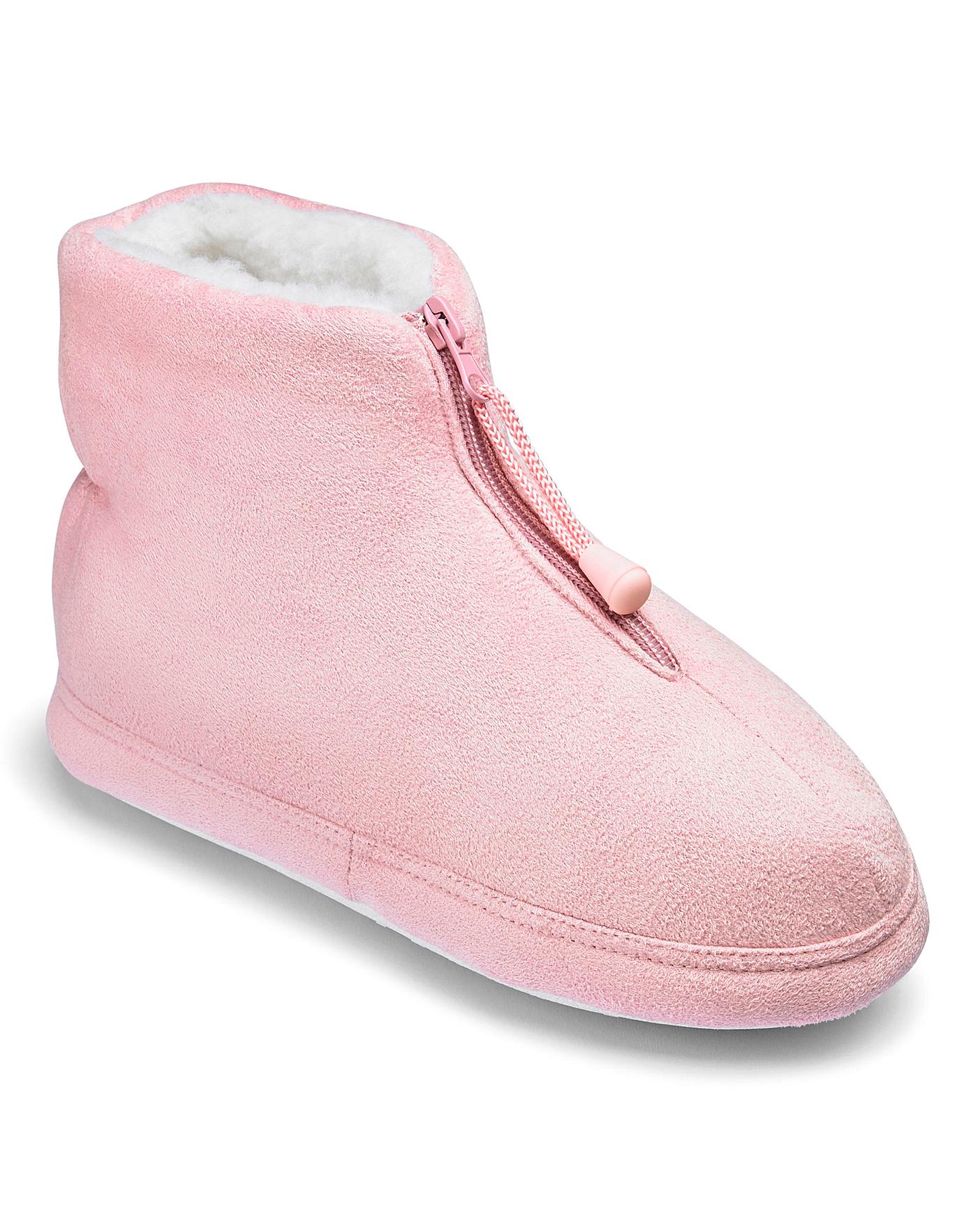 Warm Lined Zip Up Slipper Boots E Fit House of Bath